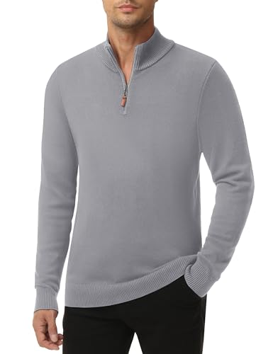 MAGNIVIT Men's Sweater Quarter Zip Pullover Fall Winter Spring Polo Sweatshirts