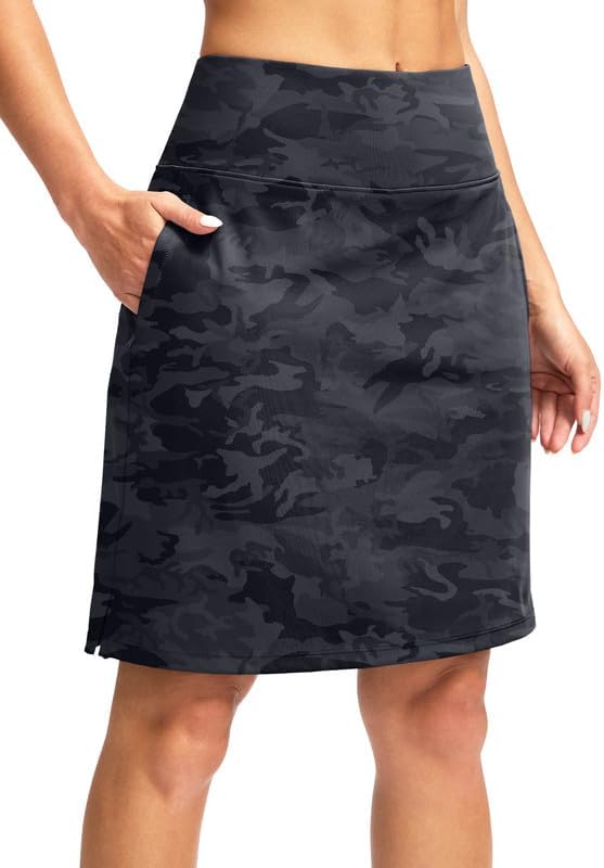G Gradual 20" Golf Skorts Skirts for Women with 7 Pockets Knee Length Skort Athletic Modest Long Tennis Skirts for Women
