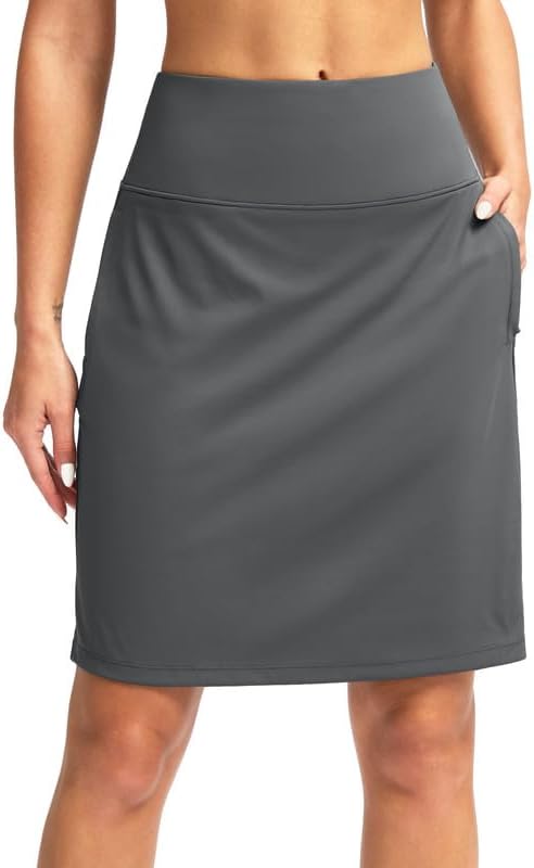 G Gradual 20" Golf Skorts Skirts for Women with 7 Pockets Knee Length Skort Athletic Modest Long Tennis Skirts for Women