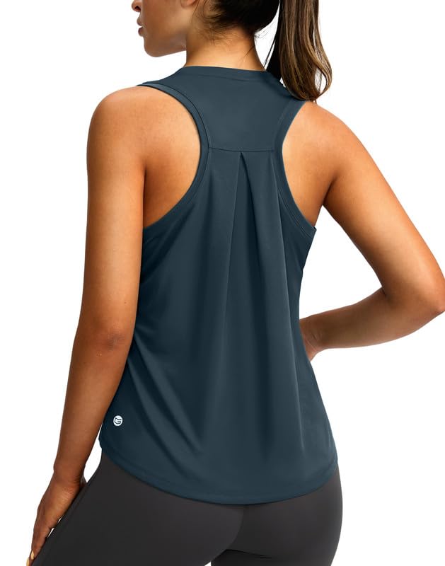 Women's Workout Tops Racerback Athletic Tank Tops Sleeveless Loose Fit Yoga Running Gym Shirts for Women