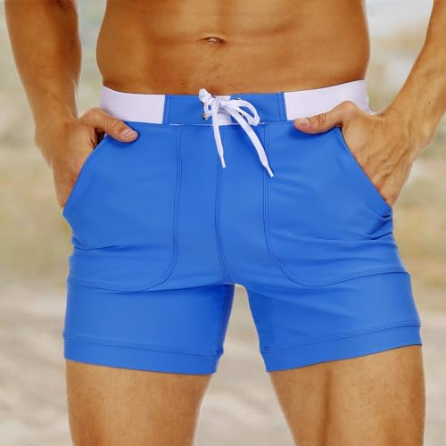 MAGNIVIT Men's Swimwear Swimsuits Solid Basic Long Swim Sport Trunks Board Shorts with Pockets