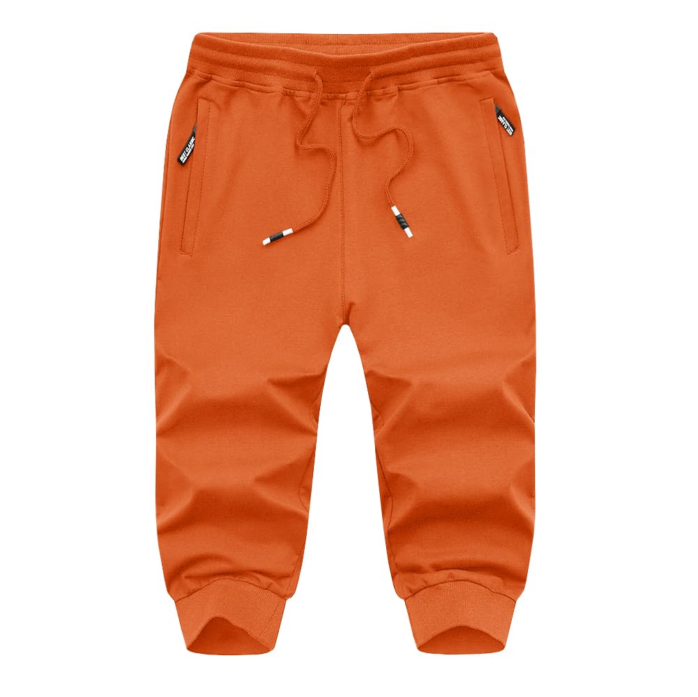 MAGNIVIT Men's 3/4 Jogger Capri Pants Workout Gym Below Knee Shorts Zipper Pockets Jogger Sweatpant Capris for Men