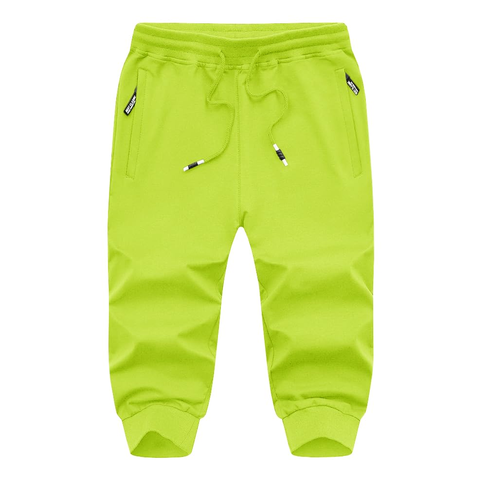 MAGNIVIT Men's 3/4 Jogger Capri Pants Workout Gym Below Knee Shorts Zipper Pockets Jogger Sweatpant Capris for Men