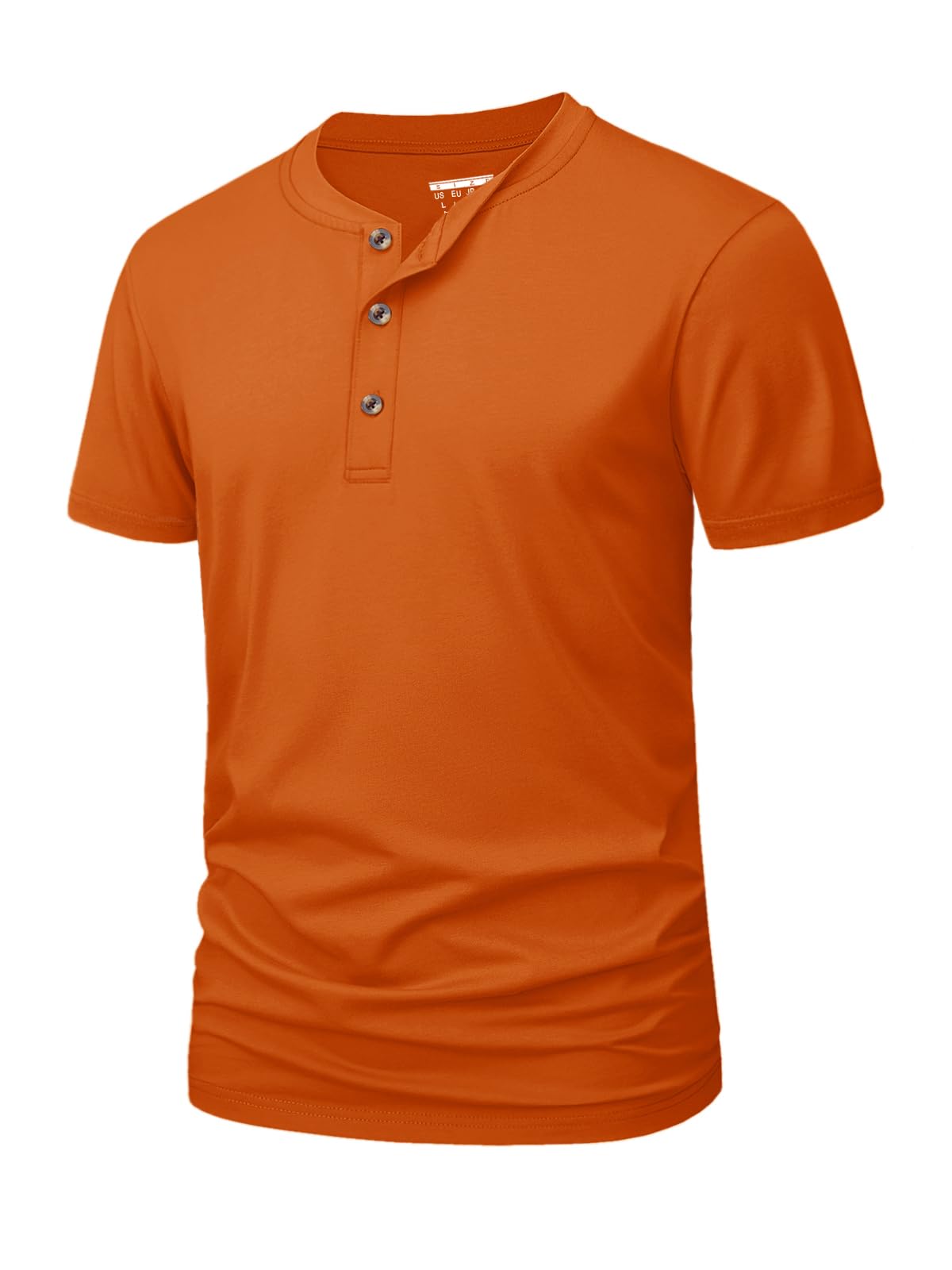MAGNIVIT Mens Henley Shirts Short Sleeve Cotton Casual Summer Basic T-Shirts 3 Button Solid Collarless Shirts for Work