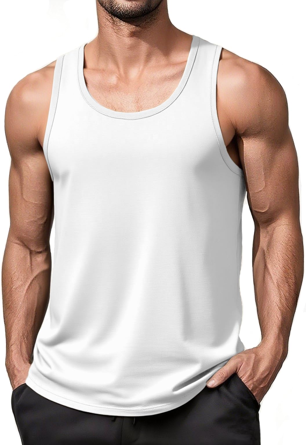 MAGNIVIT Cotton Workout Sleeveless Shirts for Men Quick Dry Muscle Shirt Lightweight Summer Running Tank Tops