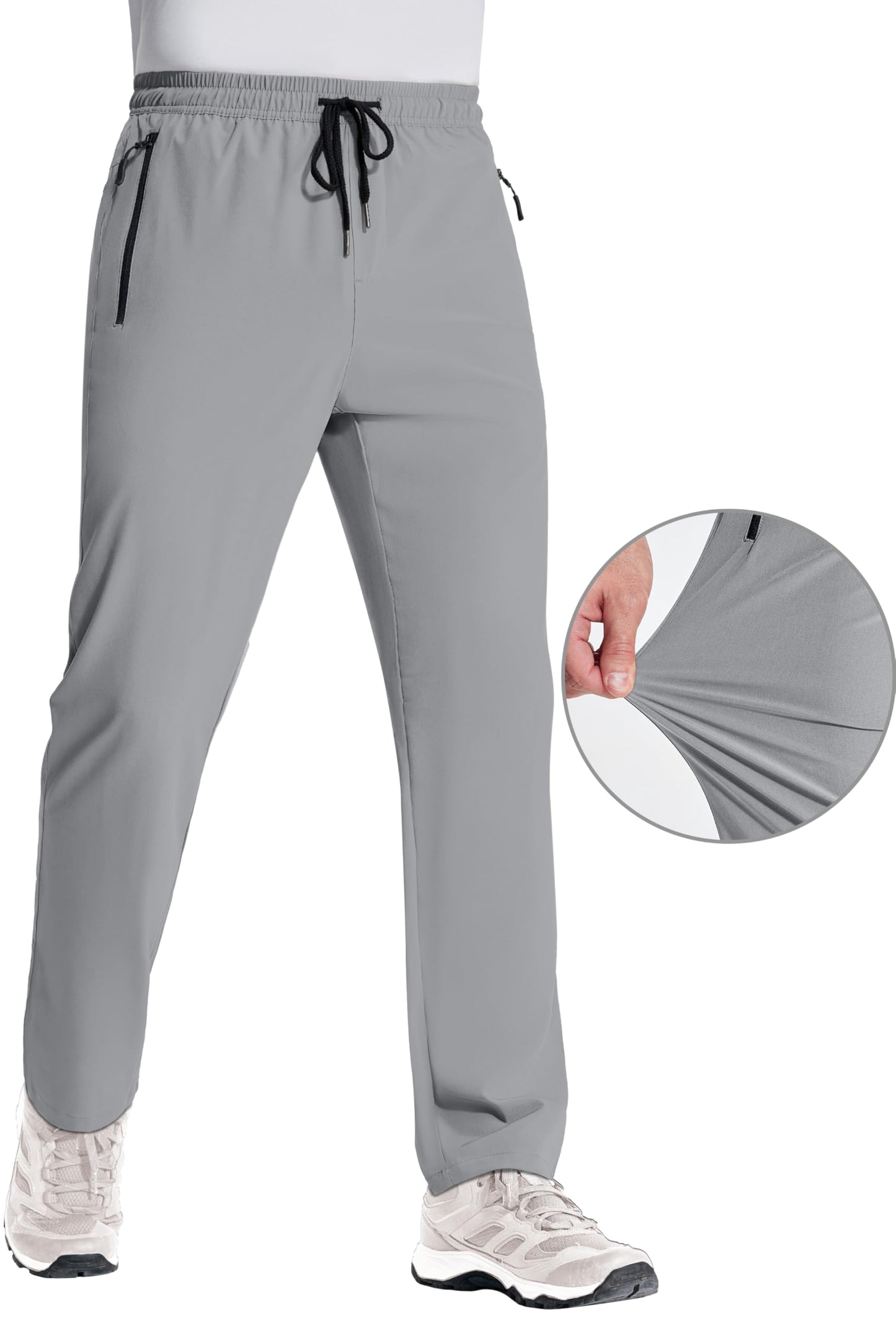 MAGNIVIT Men's Sweatpants with Zipper Pocket Lightweight Quick Dry Athletic Pants Elastic Waist Casual Jogger Gym Hiking Pant