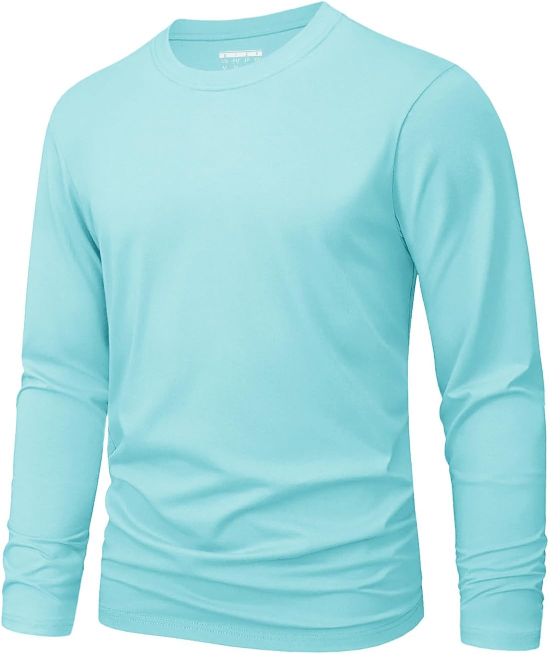 MAGNIVIT Men's Long Sleeve Shirts Cotton T-Shirt Crew Neck Midweight Tees Classic Basic Casual Tops Plain Soft Shirt