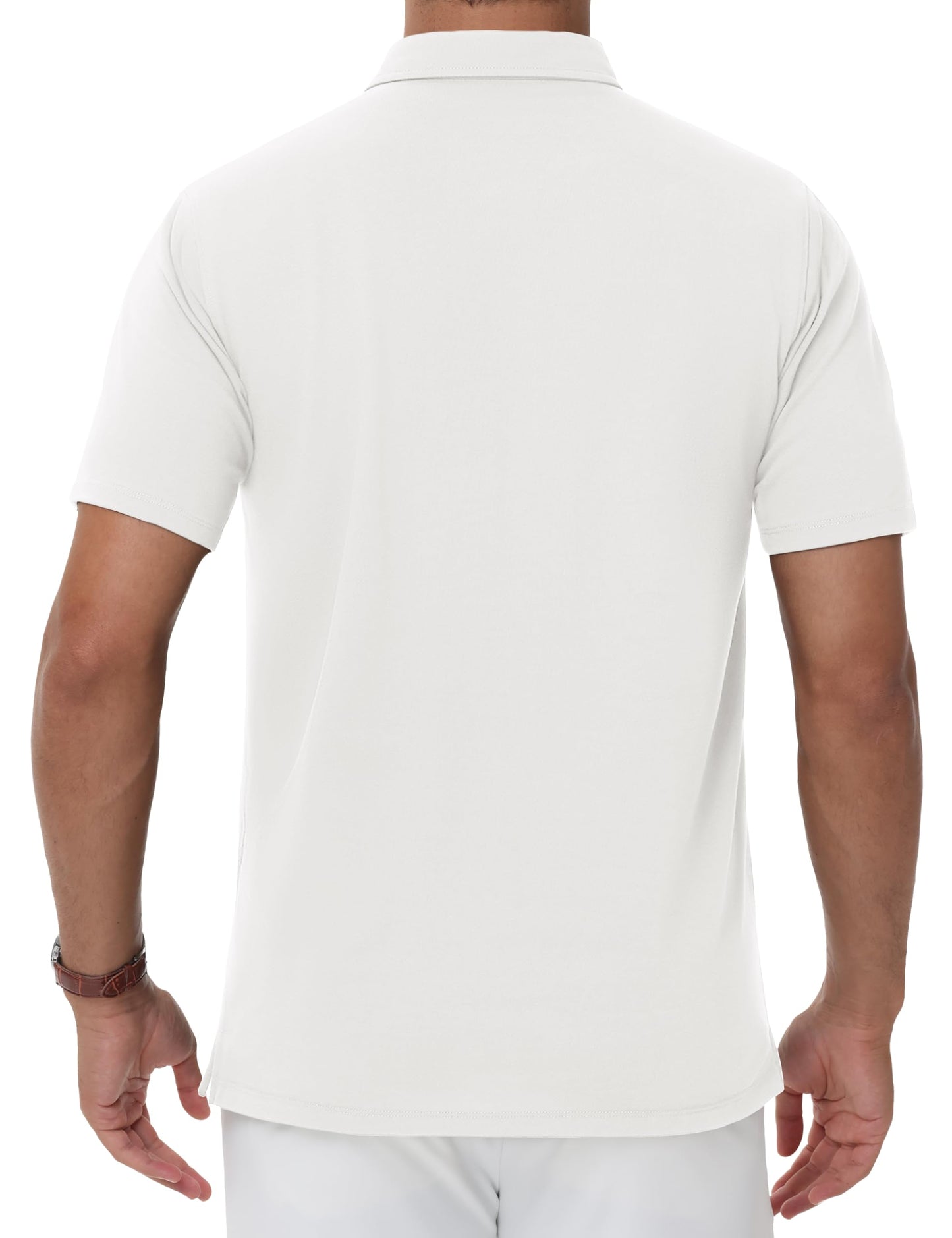 MAGNIVIT Men's Polo Shirt Short Sleeve 3 Button Cotton Pique Casual T-Shirts Moisture Wicking Performance Work Golf Tee