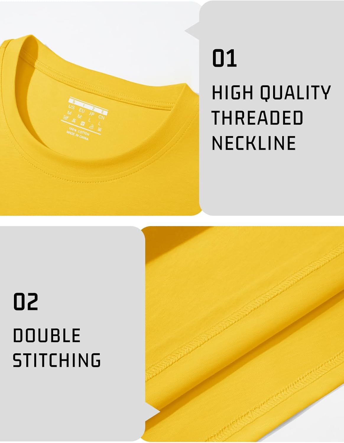 MAGNIVIT Men's Shirts Short Sleeve Cotton T-Shirt Basic Classic Casual Pullover Shirt Yellow