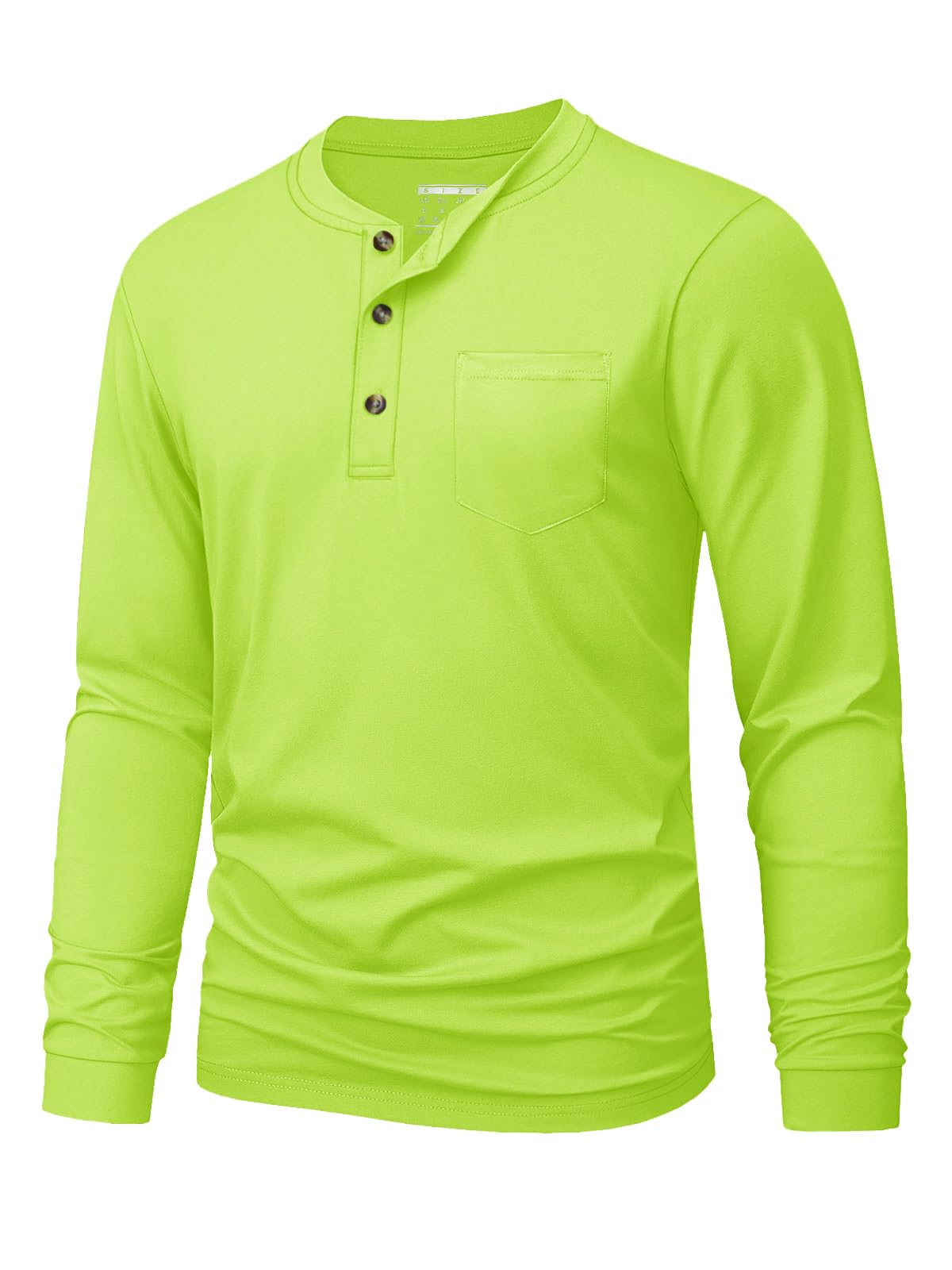 MAGNIVIT Mens Henley Shirts Long Sleeve with Pocket Fall Cotton Casual T-Shirts Plain Moisture Wicking Tee with 3 Button