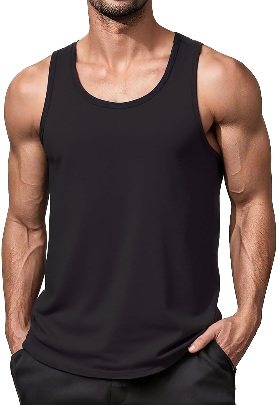 MAGNIVIT Cotton Workout Sleeveless Shirts for Men Quick Dry Muscle Shirt Lightweight Summer Running Tank Tops