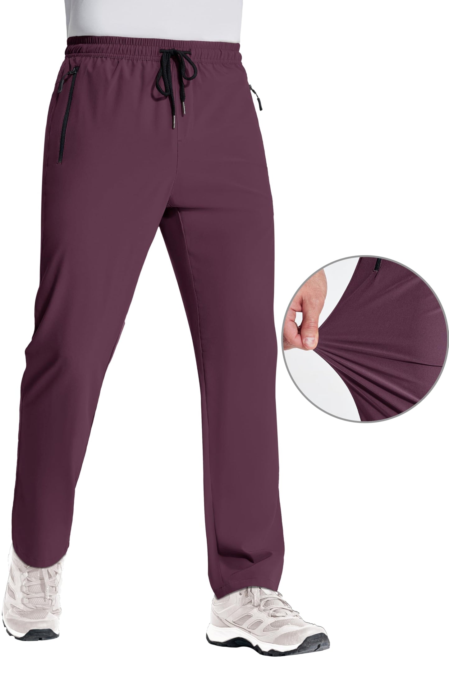 MAGNIVIT Men's Sweatpants with Zipper Pocket Lightweight Quick Dry Athletic Pants Elastic Waist Casual Jogger Gym Hiking Pant