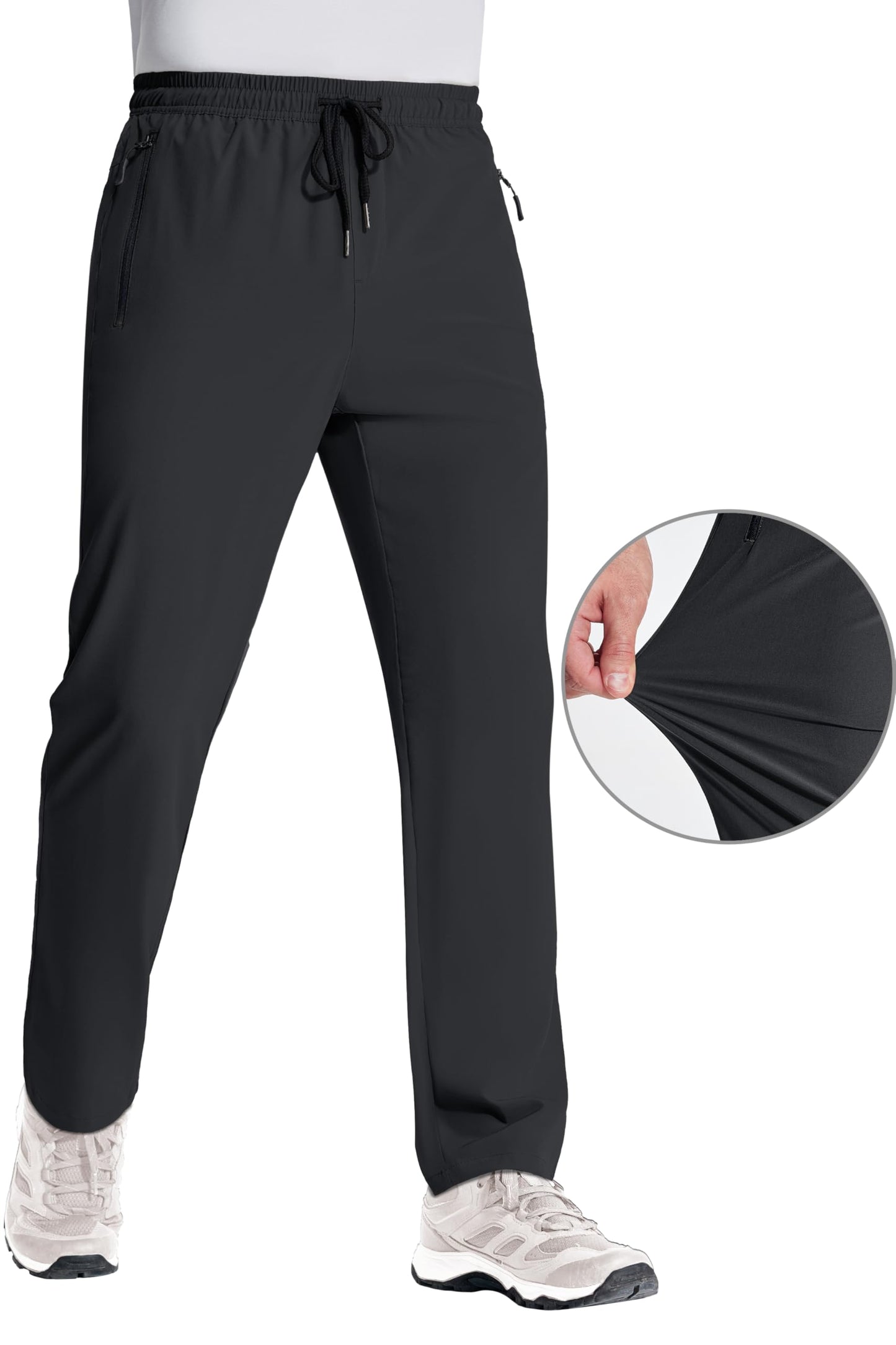 MAGNIVIT Men's Sweatpants with Zipper Pocket Lightweight Quick Dry Athletic Pants Elastic Waist Casual Jogger Gym Hiking Pant