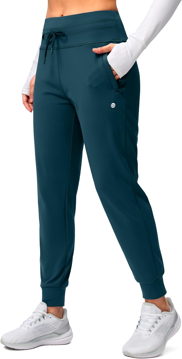 G Gradual Women's Fleece Lined Joggers High Waisted Water Resistant Thermal Winter Sweatpants Running Hiking Pockets