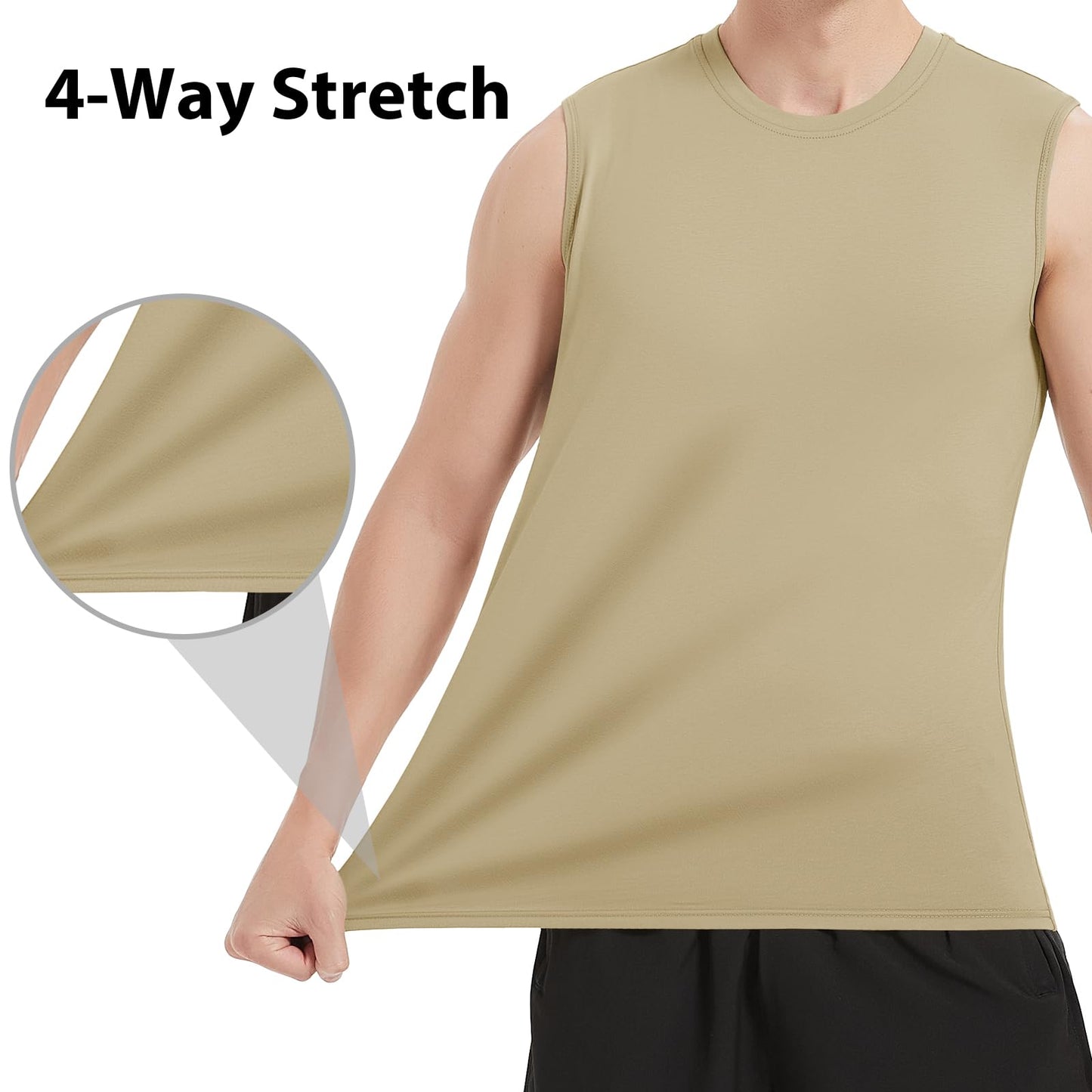 MAGNIVIT Men's Cotton Tank Tops Workout Gym Moisture Wicking T Shirts Muscle Athletic Sleeveless Top