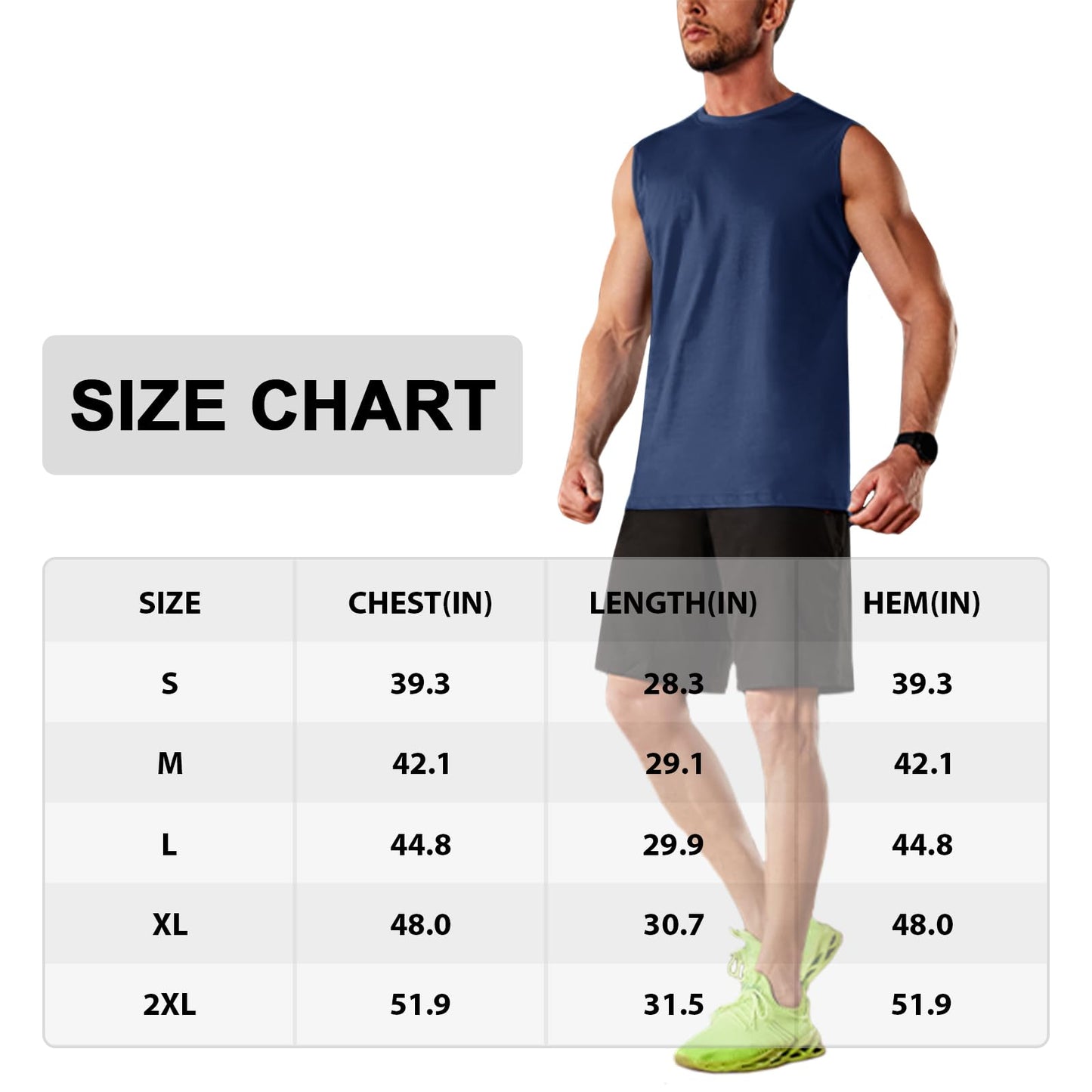 MAGNIVIT Men's Cotton Tank Tops Workout Gym Moisture Wicking T Shirts Muscle Athletic Sleeveless Top