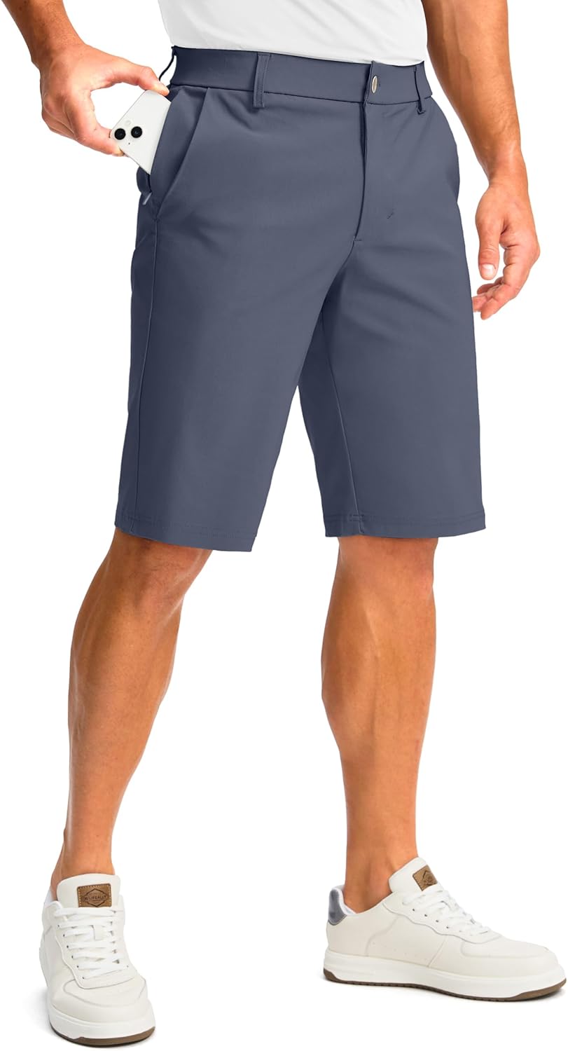 Men's Golf Shorts with 5 Pockets 11" Inseam Stretch Quick Dry Casual Work Dress Shorts for Men