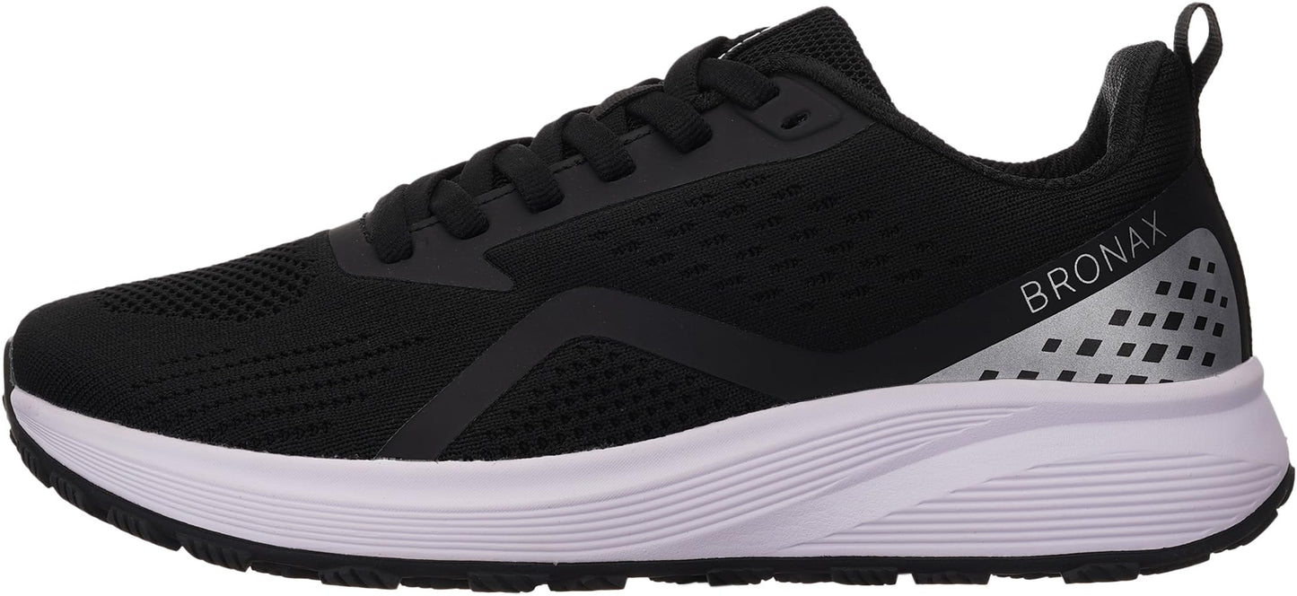 BRONAX Men's Wide Cushioned Supportive Road Running Shoes | Wide Toe Box | Rubber Outsole