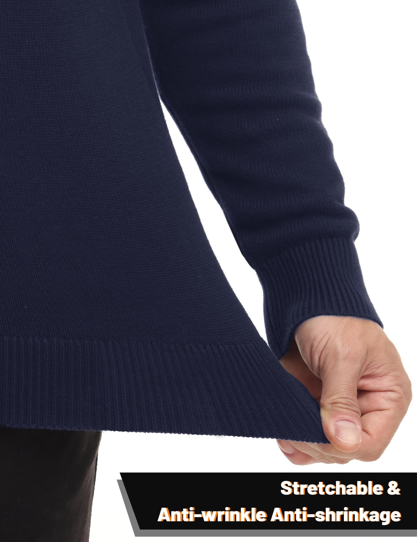 MAGNIVIT Men's Sweater Quarter Zip Striped Pullover Fall Winter Spring Color Block Polo Sweatshirts