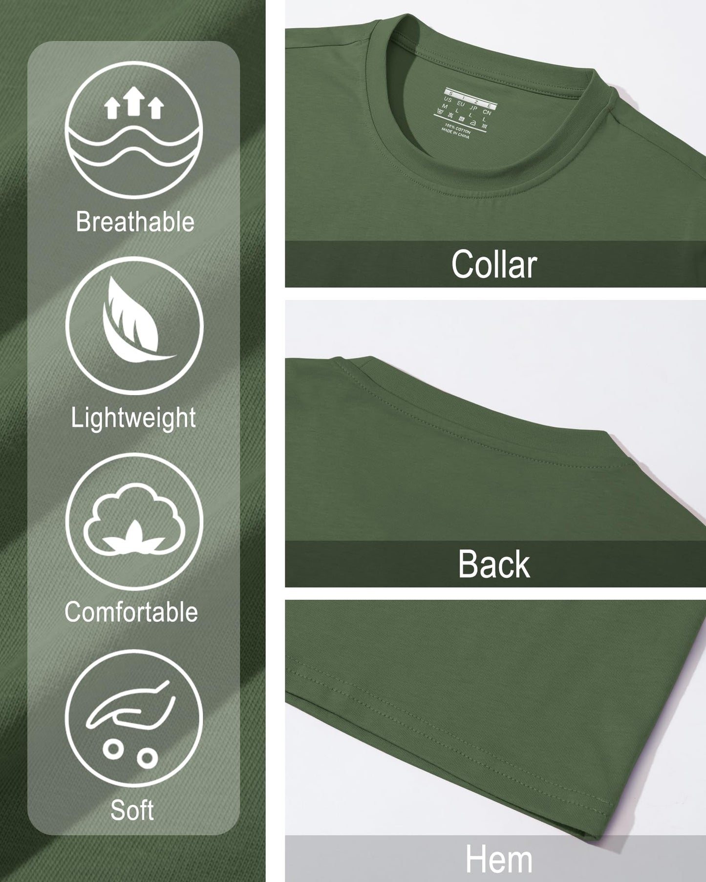 MAGNIVIT Men's Long Sleeve Cotton Shirts with Pocket Crew Neck Casual Shirt Regular Fit Solid Top Spring Fashion 2025
