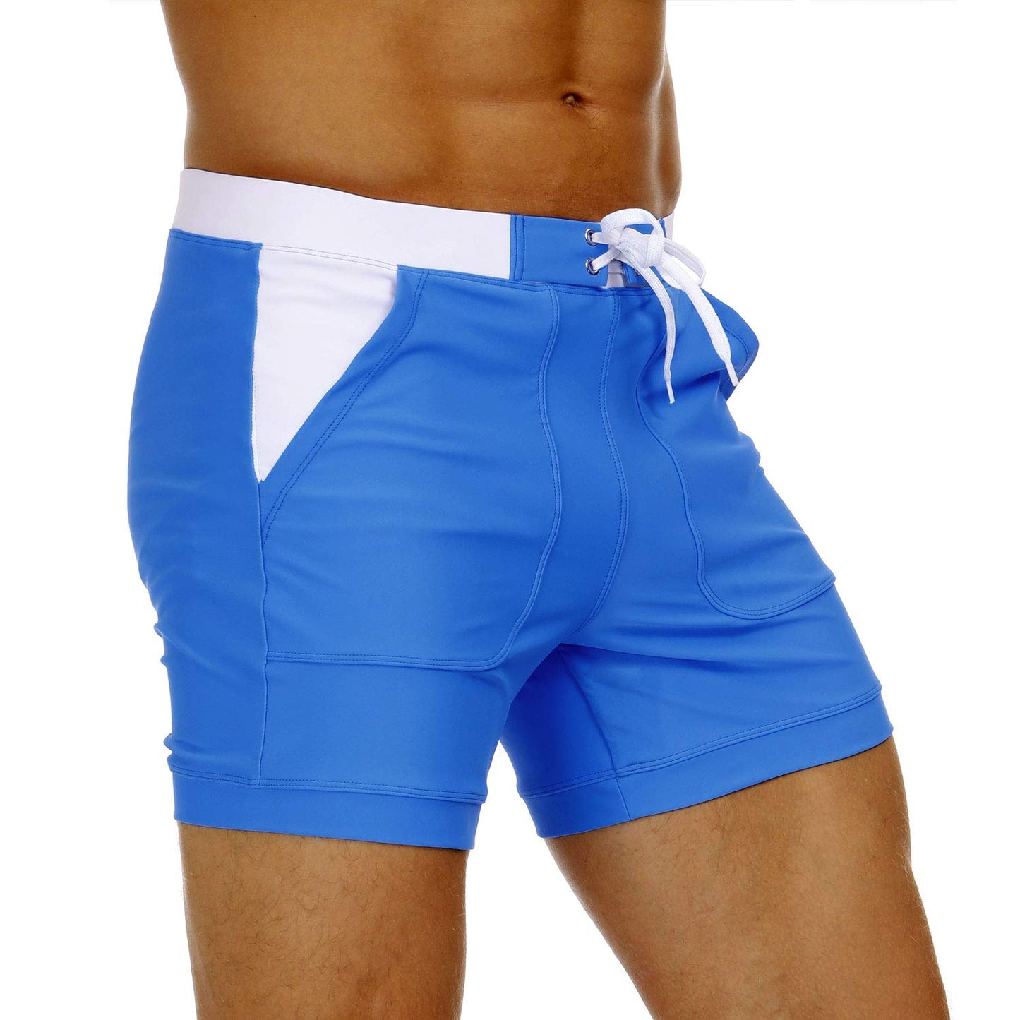 MAGNIVIT Men's Swimwear Swimsuits Solid Basic Long Swim Sport Trunks Board Shorts with Pockets