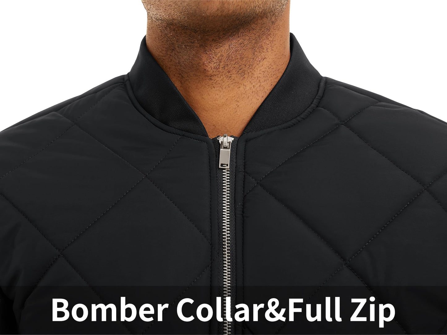 MAGNIVIT Men's Bomber Jacket Winter Fall Quilted Puffer Jacket Warm Padded Coats