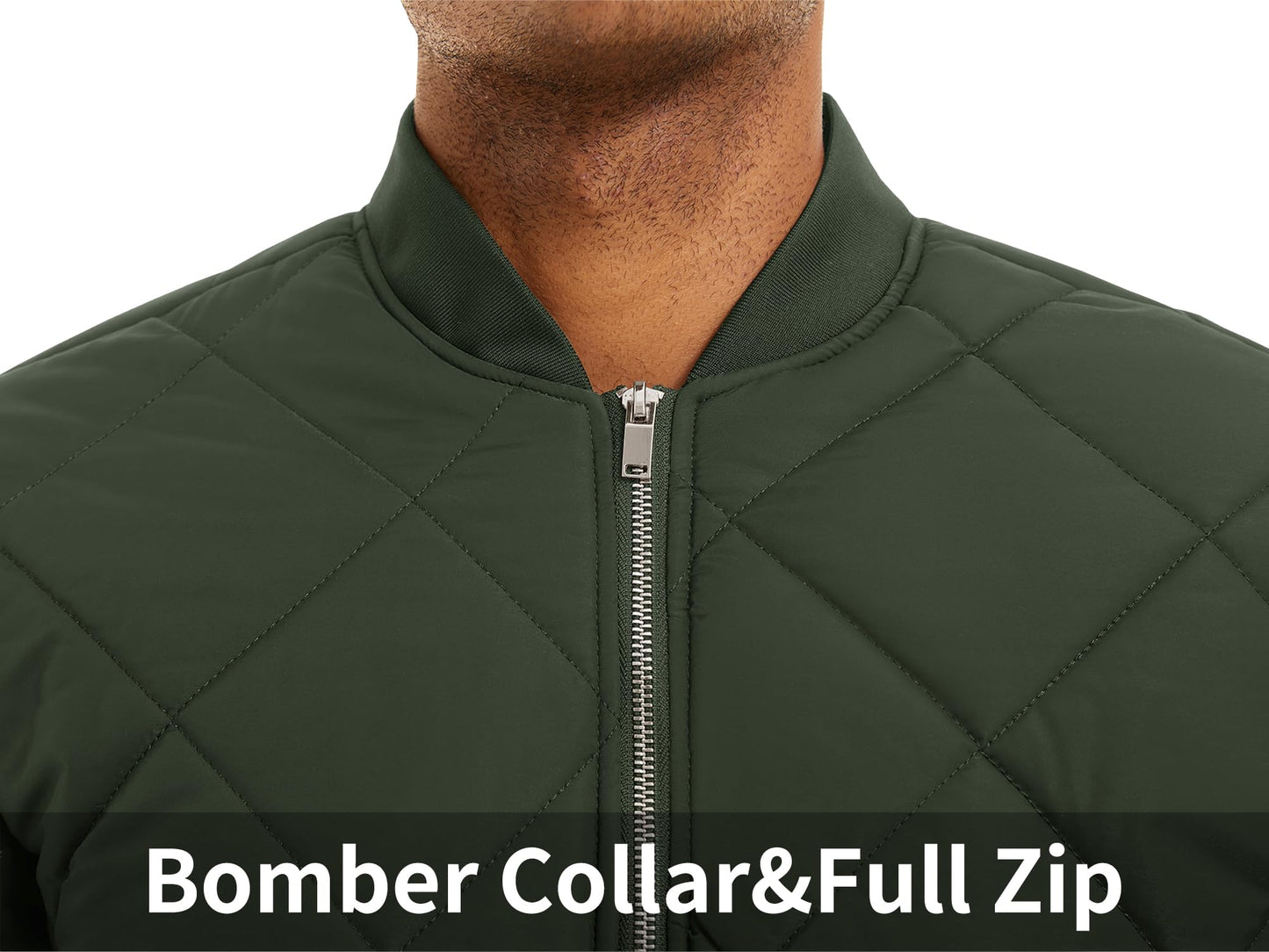 MAGNIVIT Men's Bomber Jacket Winter Fall Quilted Puffer Jacket Warm Padded Coats