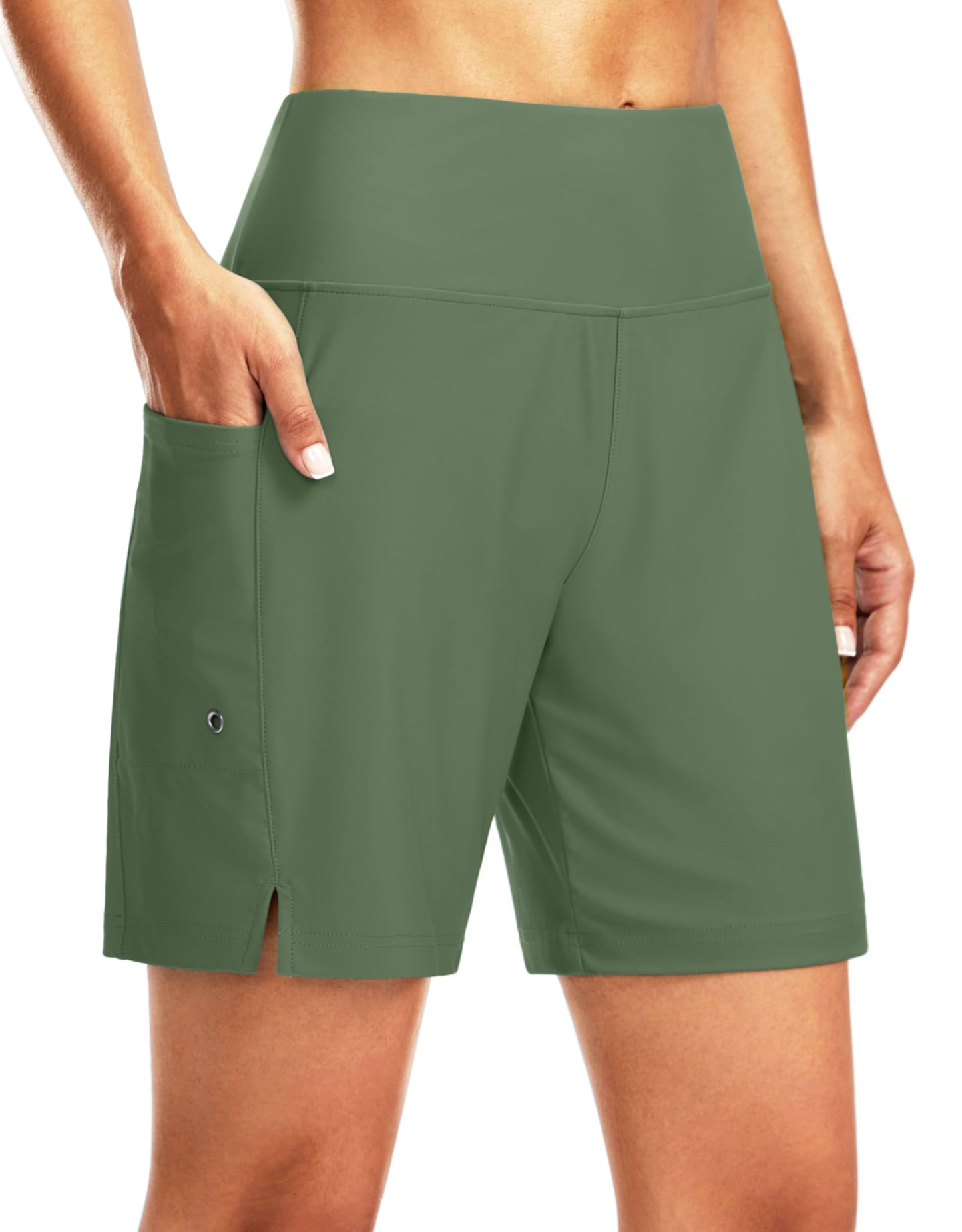 G Gradual Women's 7" Long Swim Board Shorts High Waisted Quick Dry Beach Swimming Shorts for Women with Liner Pockets