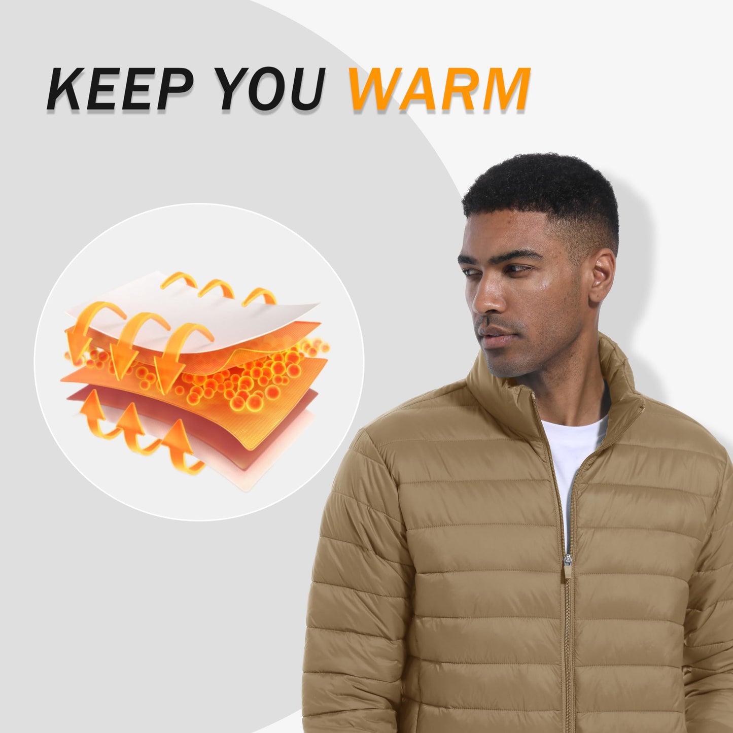 MAGNIVIT Men's Puffer Jackets Lightweight Warm Winter Coat Water-Repellent Windbreaker Insulated Quilted Packable Jacket