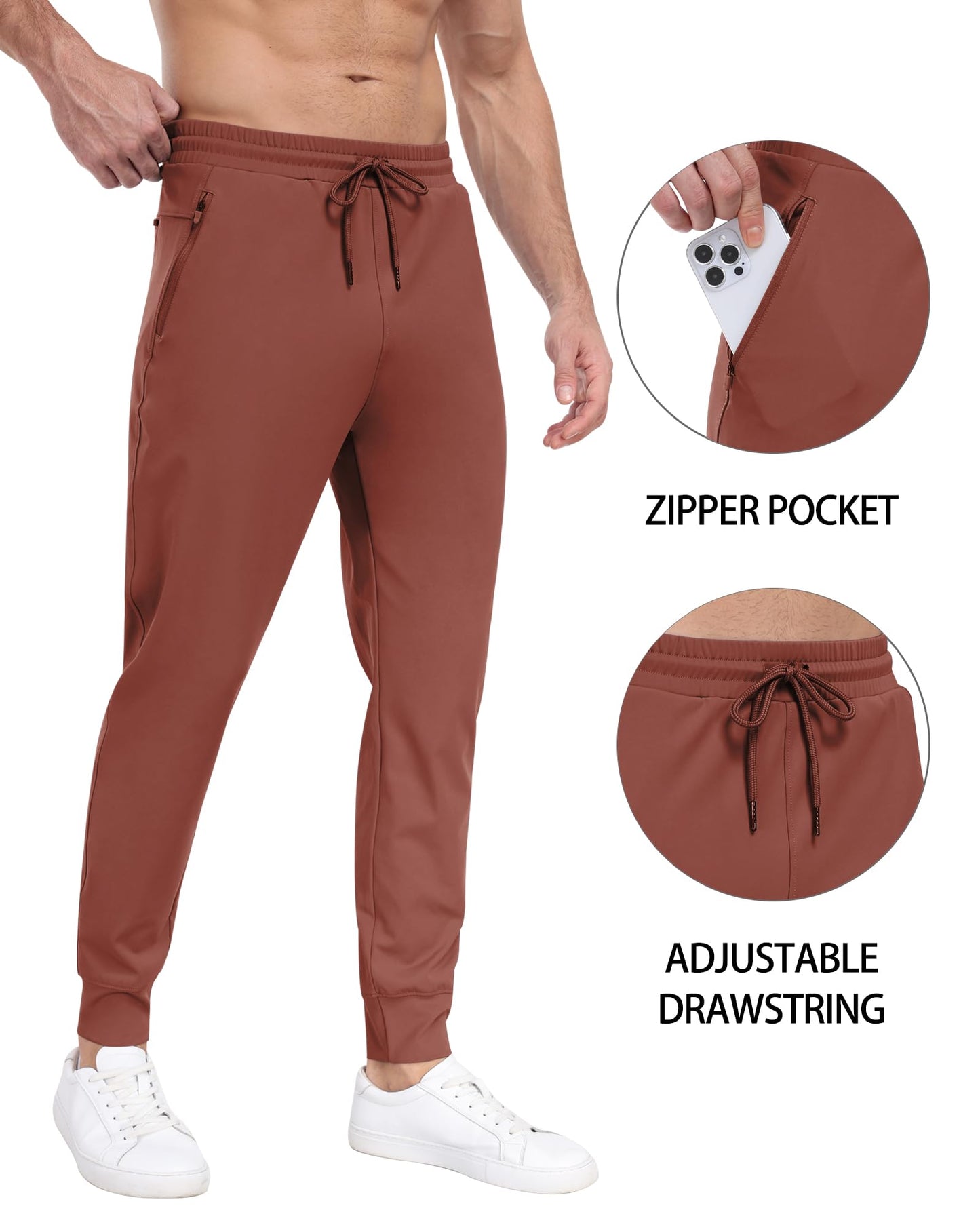 3 Pack Men's Sweatpants with Zipper Pockets,Workout Gym Traning Track Joggers Pants for Men Running Jogging Pants