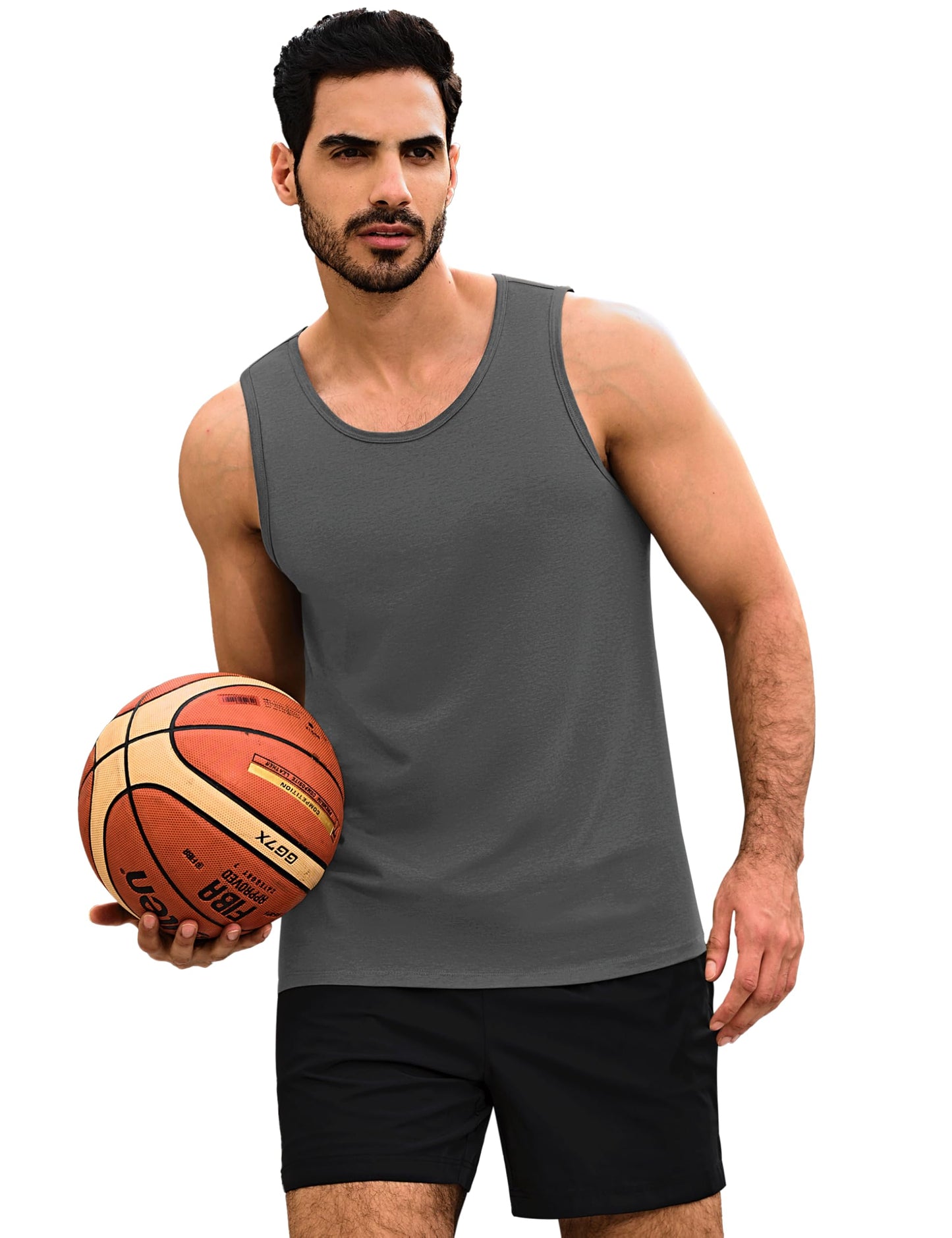 MAGNIVIT Mens Tank Top UPF50+ Summer Sleeveless Muscle Shirts Cotton Blend Casual Tee Cooling Gym Workout Shirts