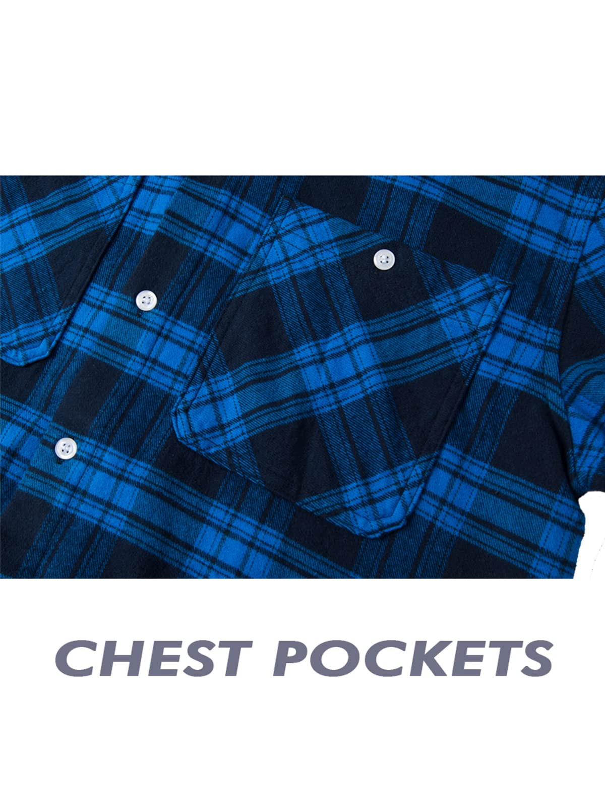MAGNIVIT Mens Classic Plaid Long Sleeve Hooded Shirts Multi Pockets Thin Cotton Light Jacket Relaxed Fit Casual Outwear