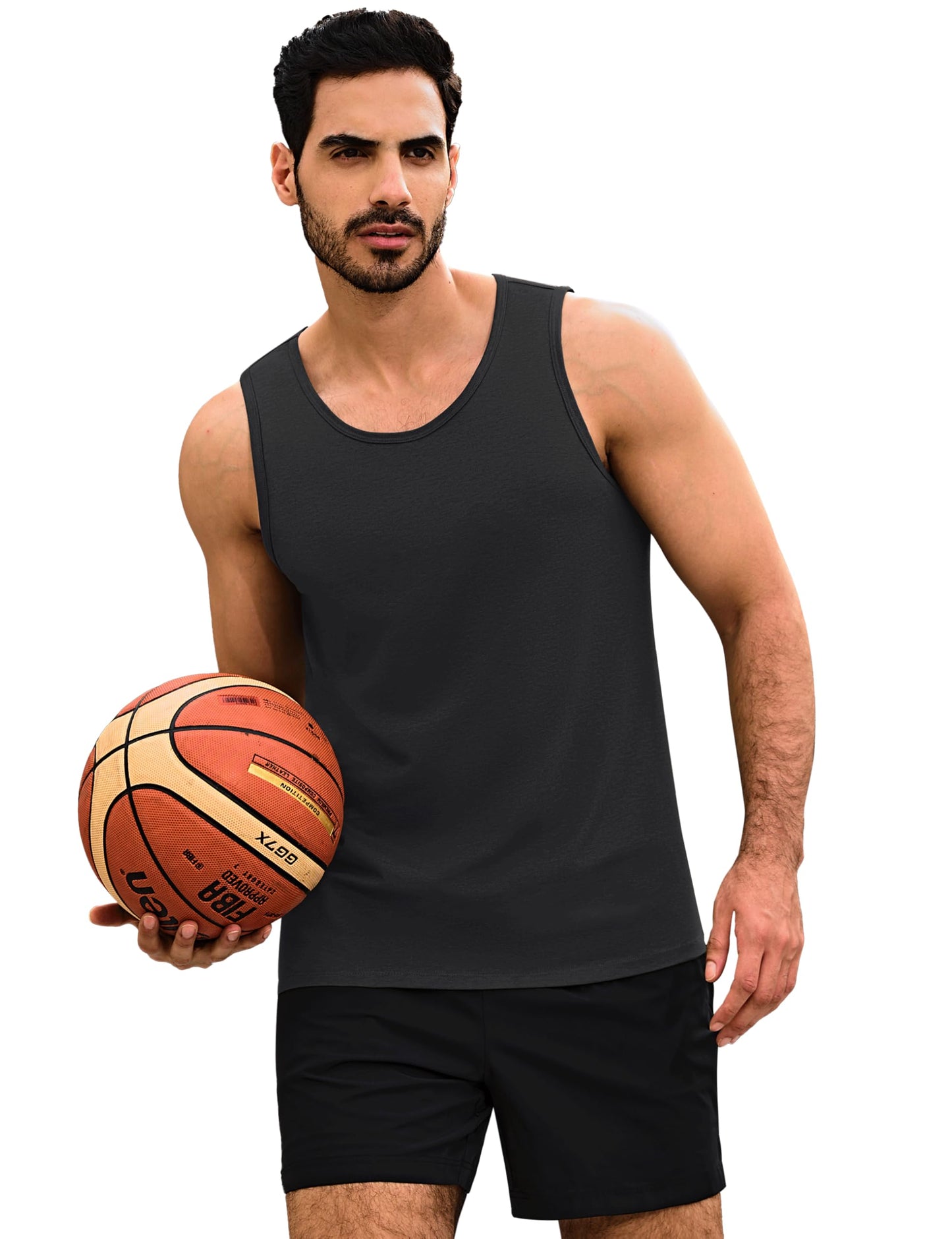 MAGNIVIT Mens Tank Top UPF50+ Summer Sleeveless Muscle Shirts Cotton Blend Casual Tee Cooling Gym Workout Shirts