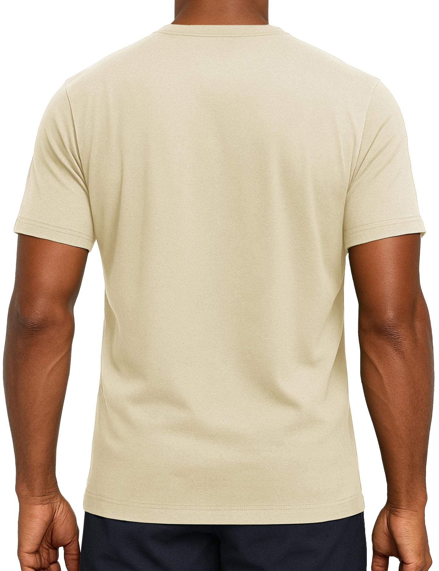 MAGNIVIT Mens Henley Shirts Short Sleeve Cotton Casual Summer Basic T-Shirts 3 Button Solid Collarless Shirts for Work