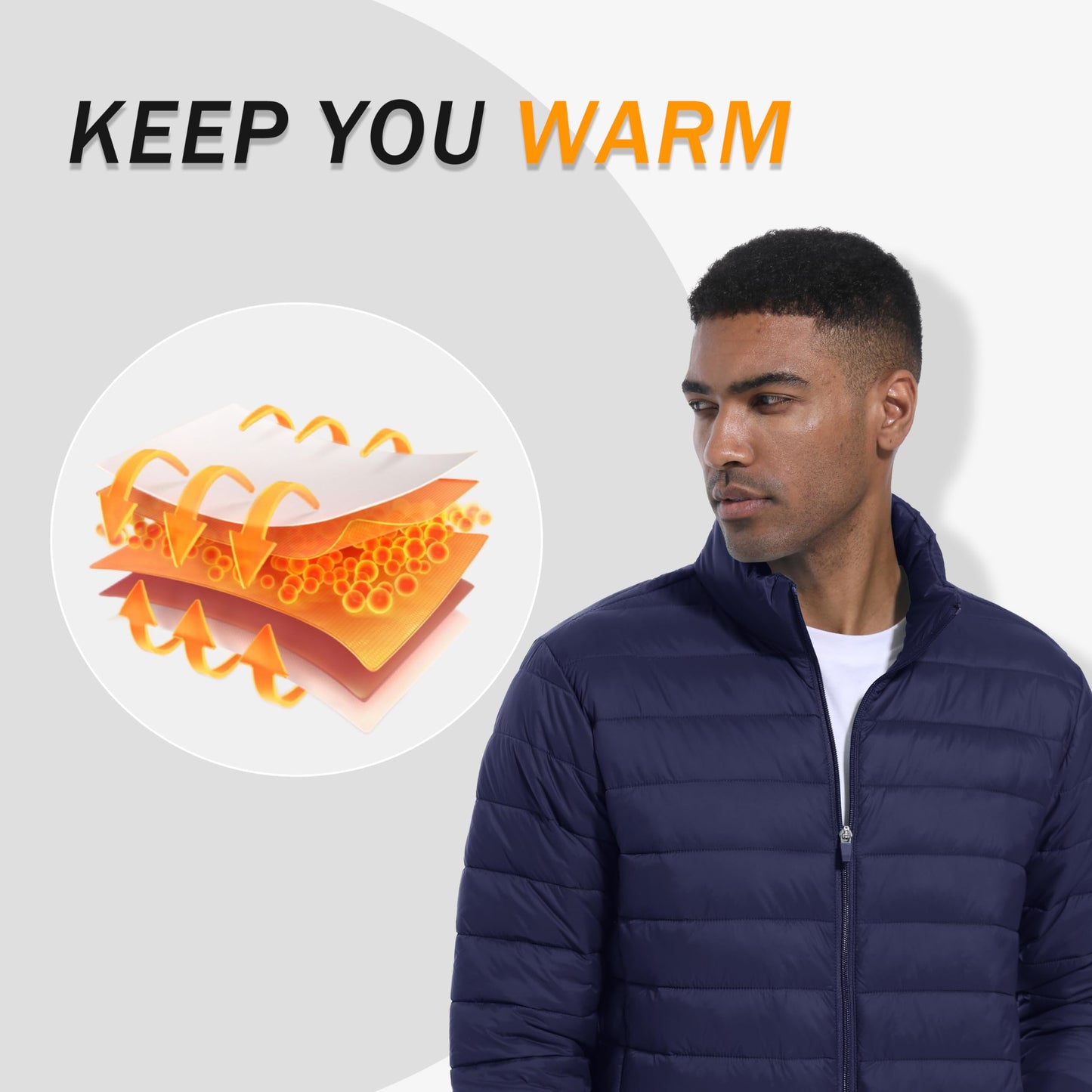 MAGNIVIT Men's Puffer Jackets Lightweight Warm Winter Coat Water-Repellent Windbreaker Insulated Quilted Packable Jacket