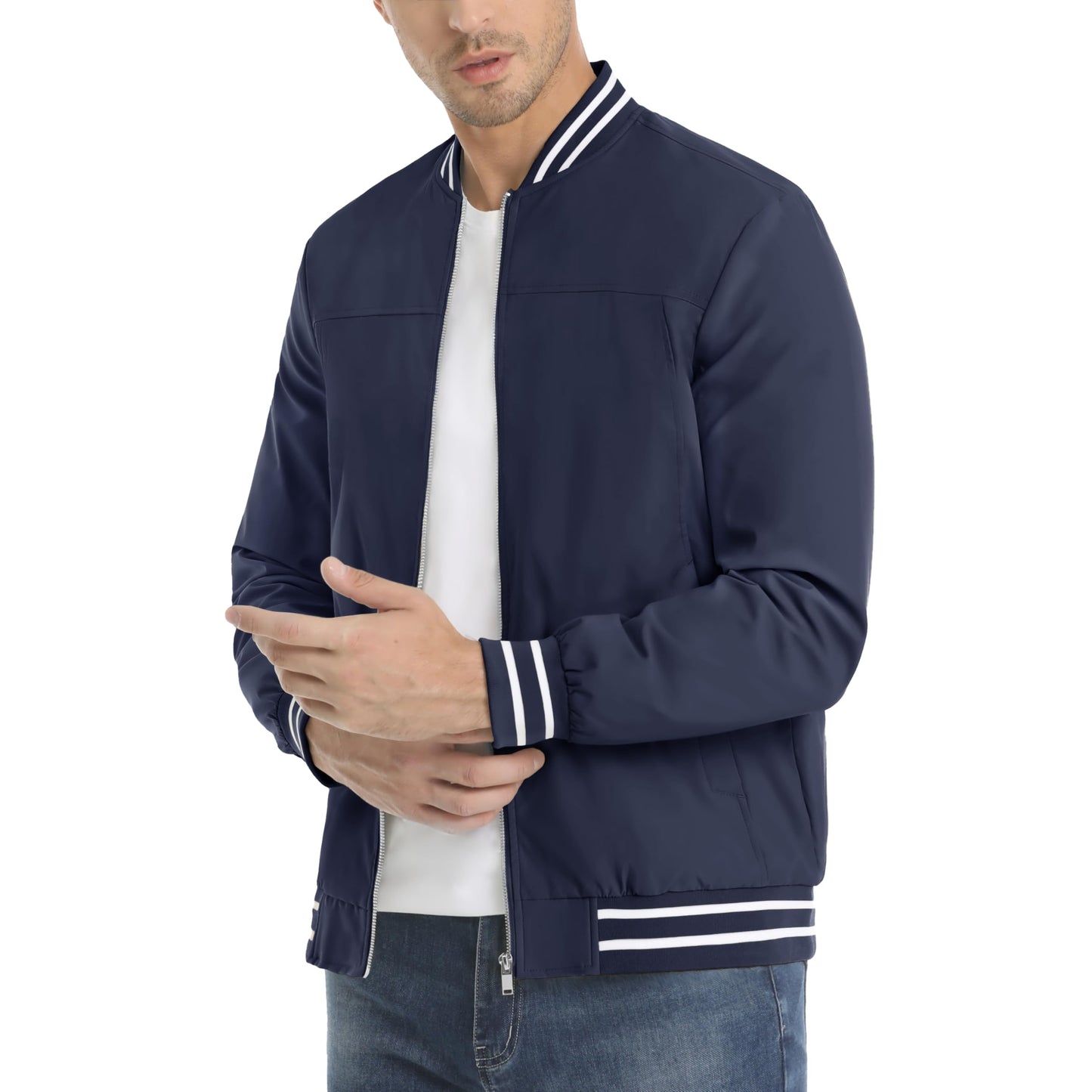 MAGNIVIT Men's Bomber Jackets Lightweight Jacket Varsity Flight Jacket Baseball Windbreaker Water Resistant Spring Autumn