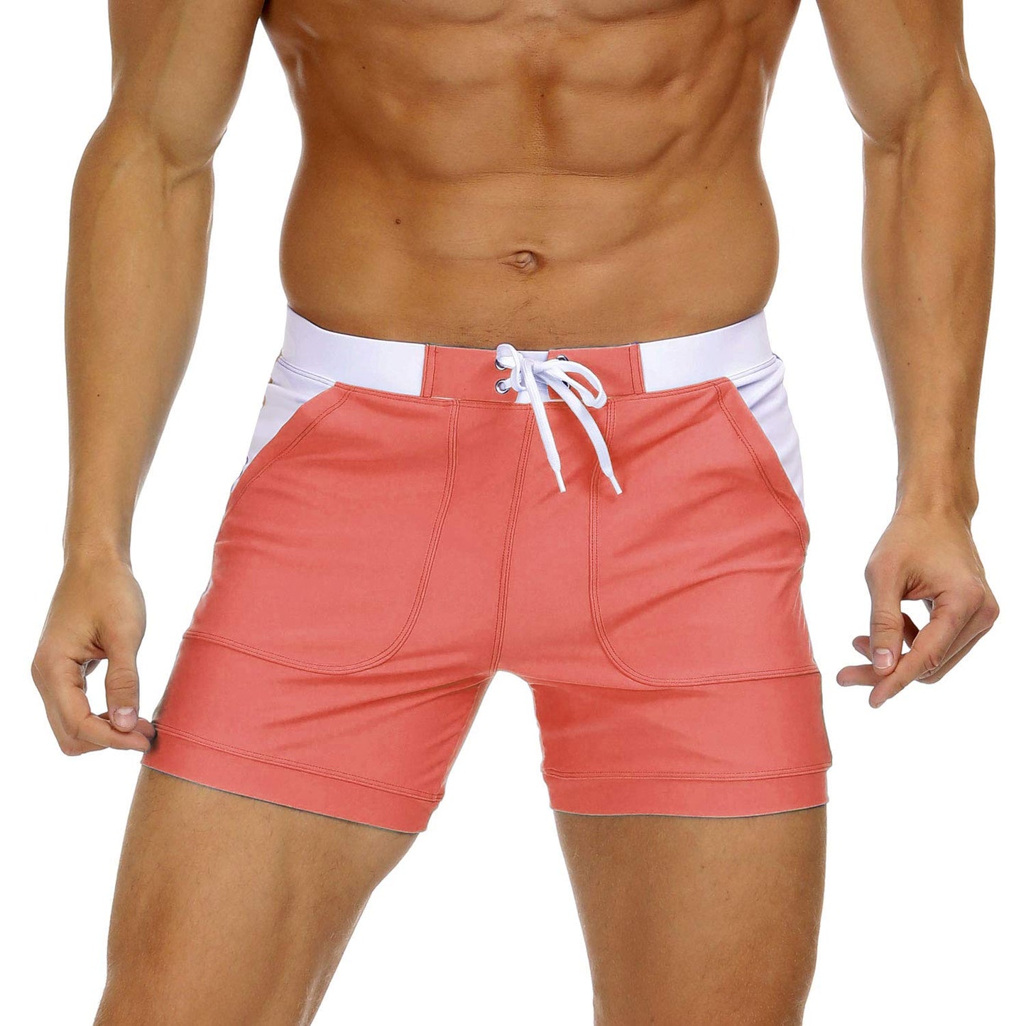 MAGNIVIT Men's Swimwear Swimsuits Solid Basic Long Swim Sport Trunks Board Shorts with Pockets