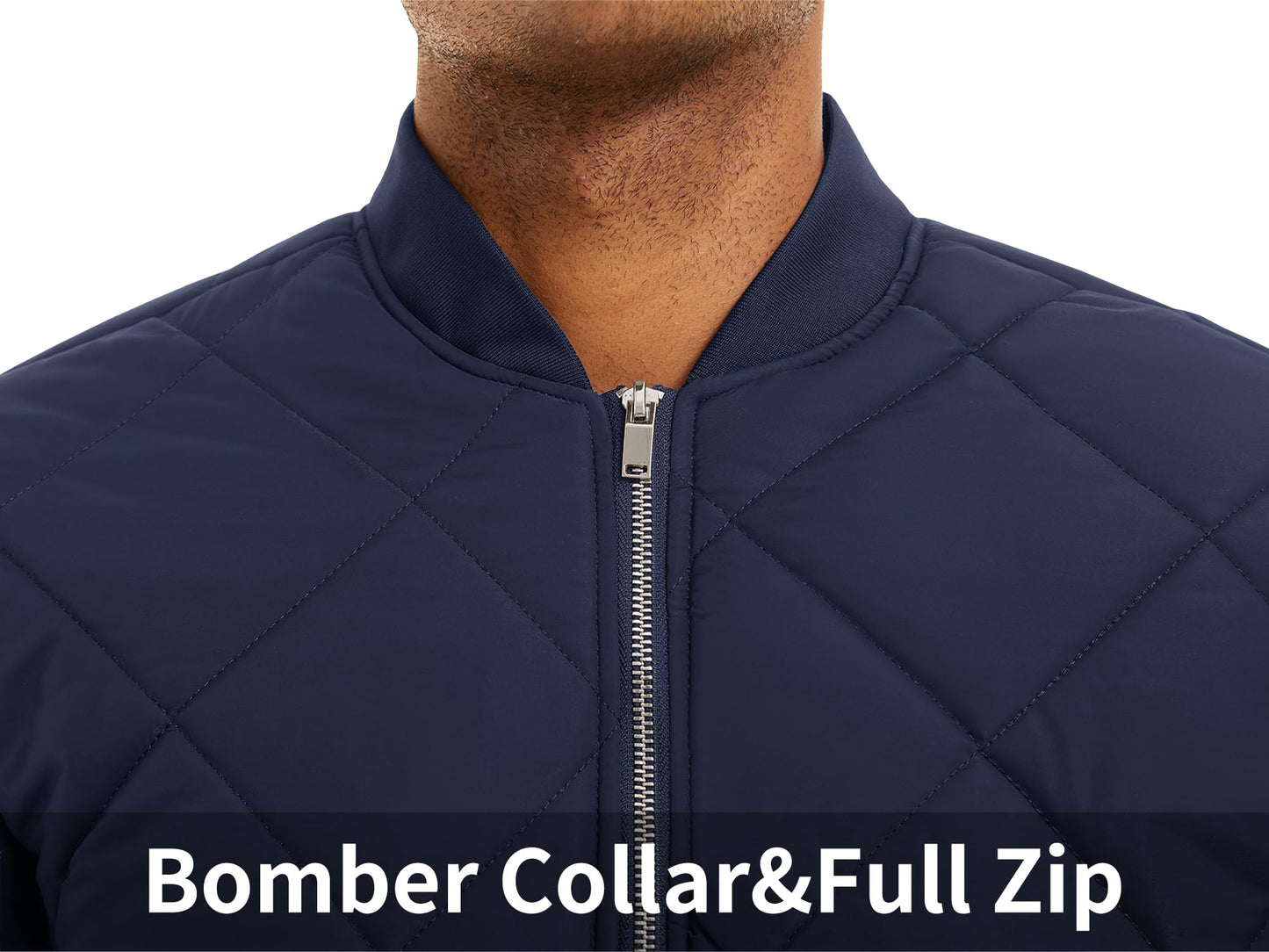 MAGNIVIT Men's Bomber Jacket Winter Fall Quilted Puffer Jacket Warm Padded Coats
