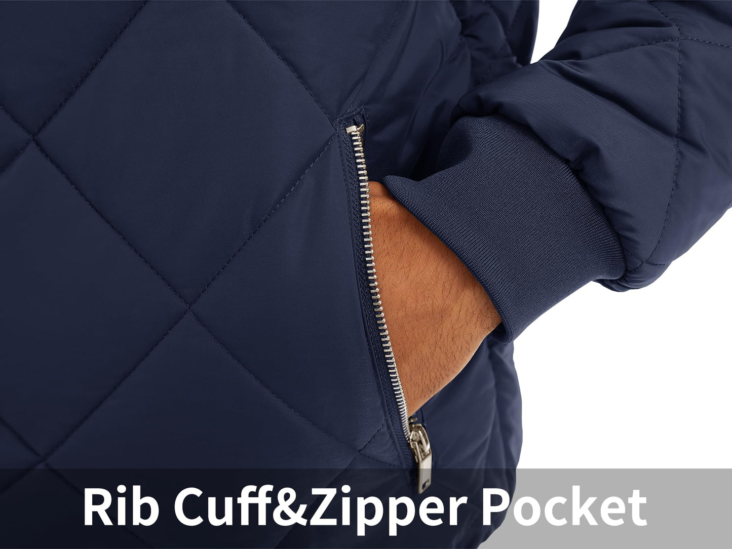 MAGNIVIT Men's Bomber Jacket Winter Fall Quilted Puffer Jacket Warm Padded Coats