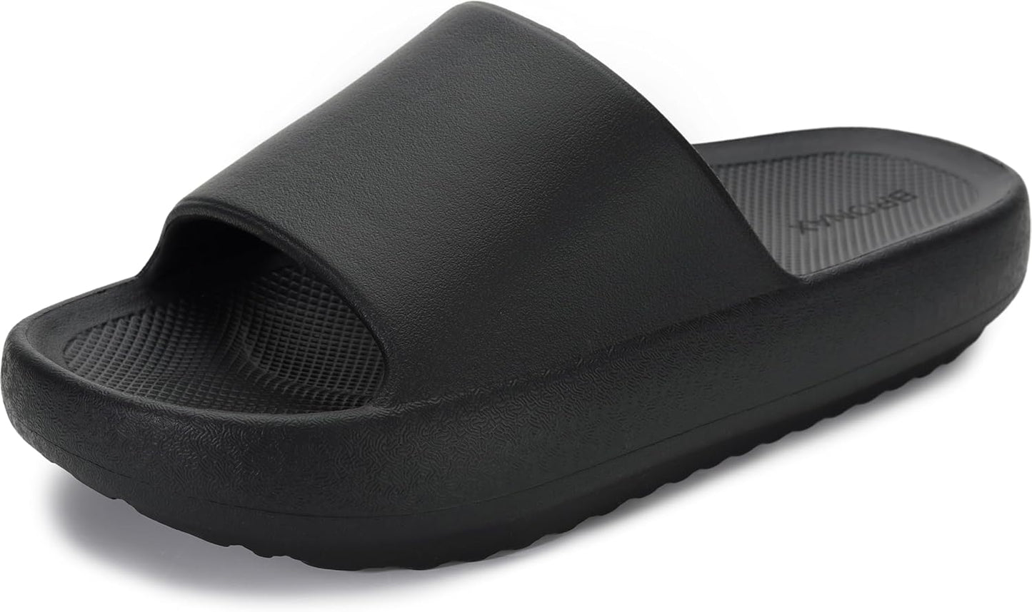 BRONAX Pillow Slippers+Arch Support Pillow Slippers Black Size 13.5-14.5 Women/ 11.5-12.5 Men