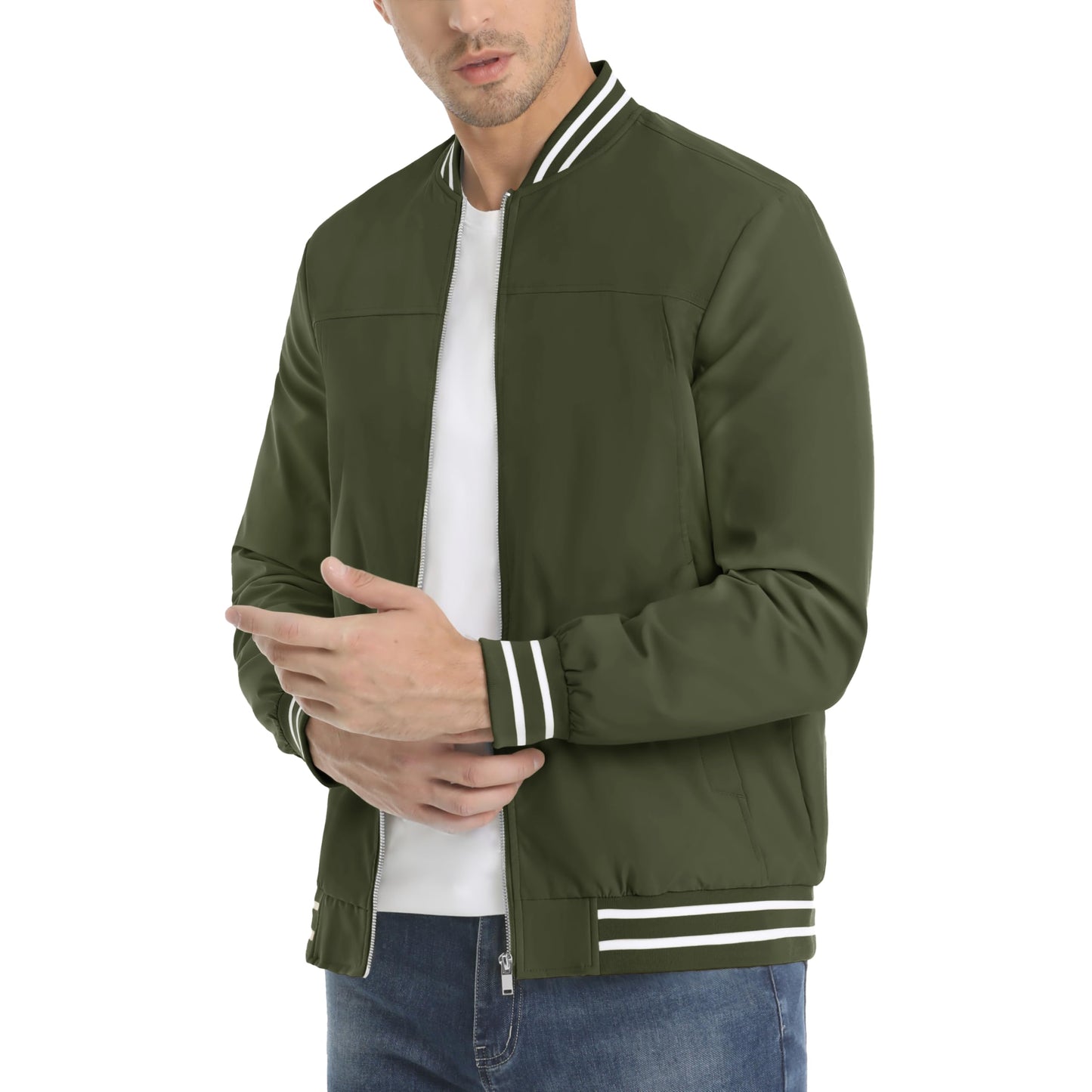 MAGNIVIT Men's Bomber Jackets Lightweight Jacket Varsity Flight Jacket Baseball Windbreaker Water Resistant Spring Autumn