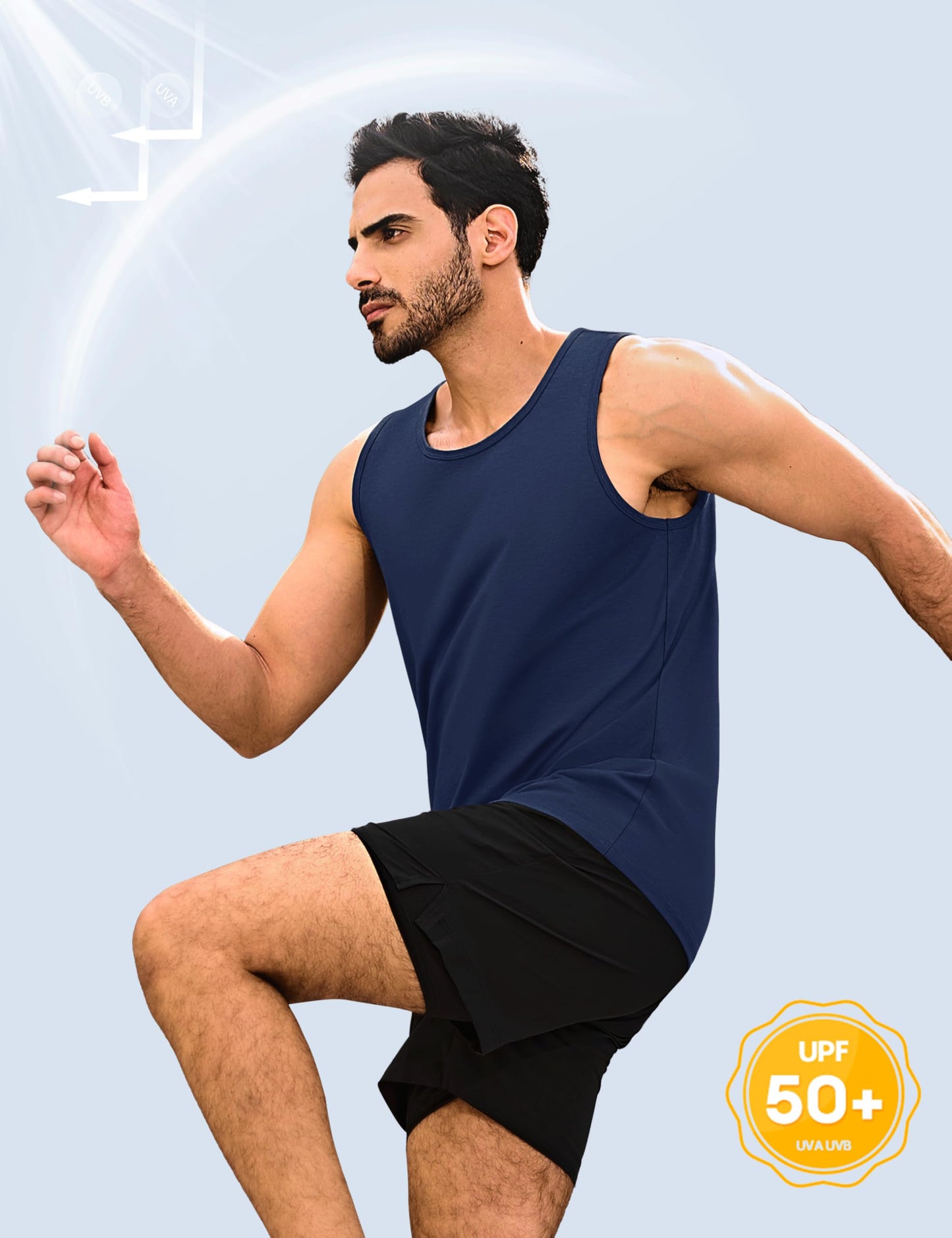 MAGNIVIT Mens Tank Top UPF50+ Summer Sleeveless Muscle Shirts Cotton Blend Casual Tee Cooling Gym Workout Shirts