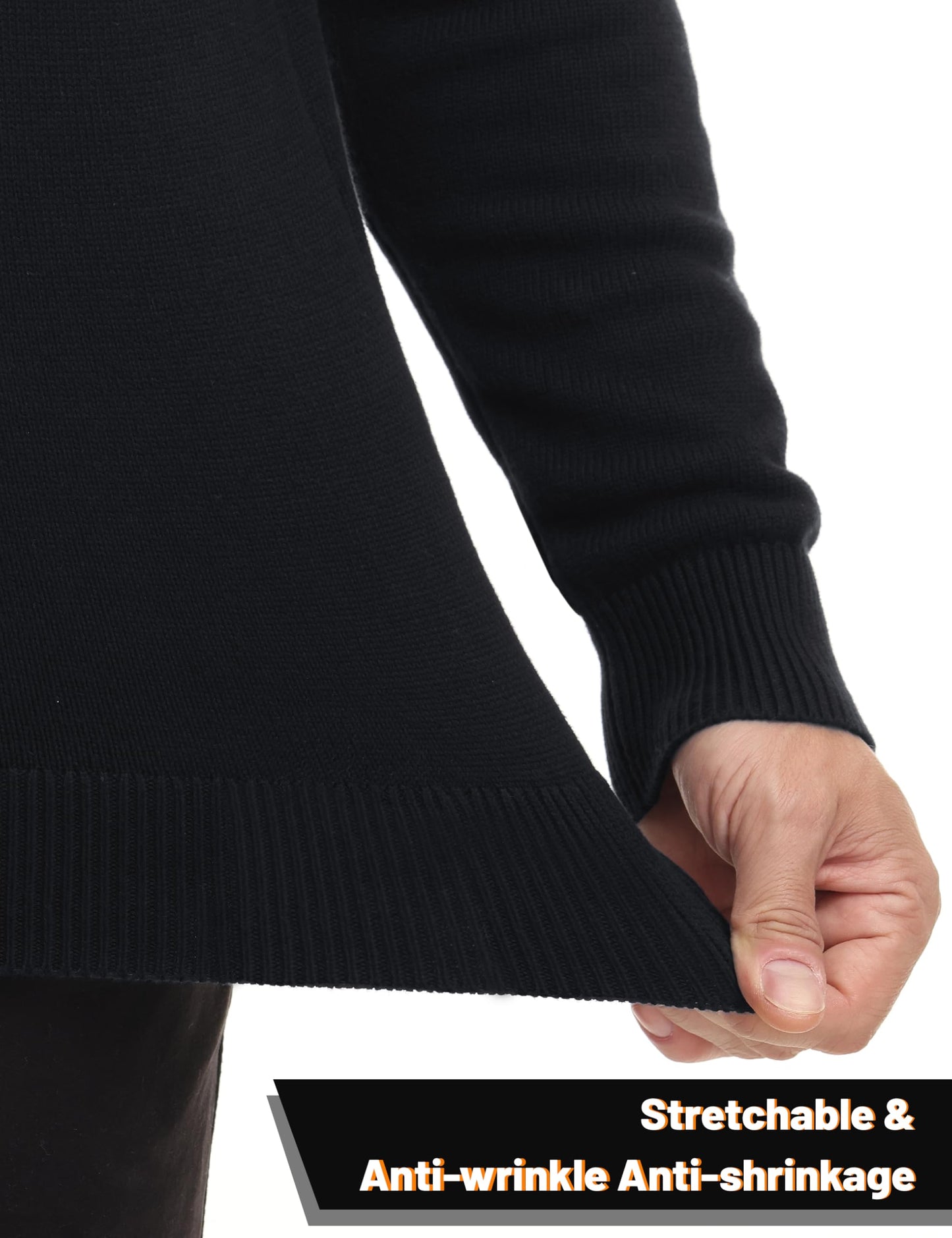 MAGNIVIT Men's Sweater Quarter Zip Striped Pullover Fall Winter Spring Color Block Polo Sweatshirts