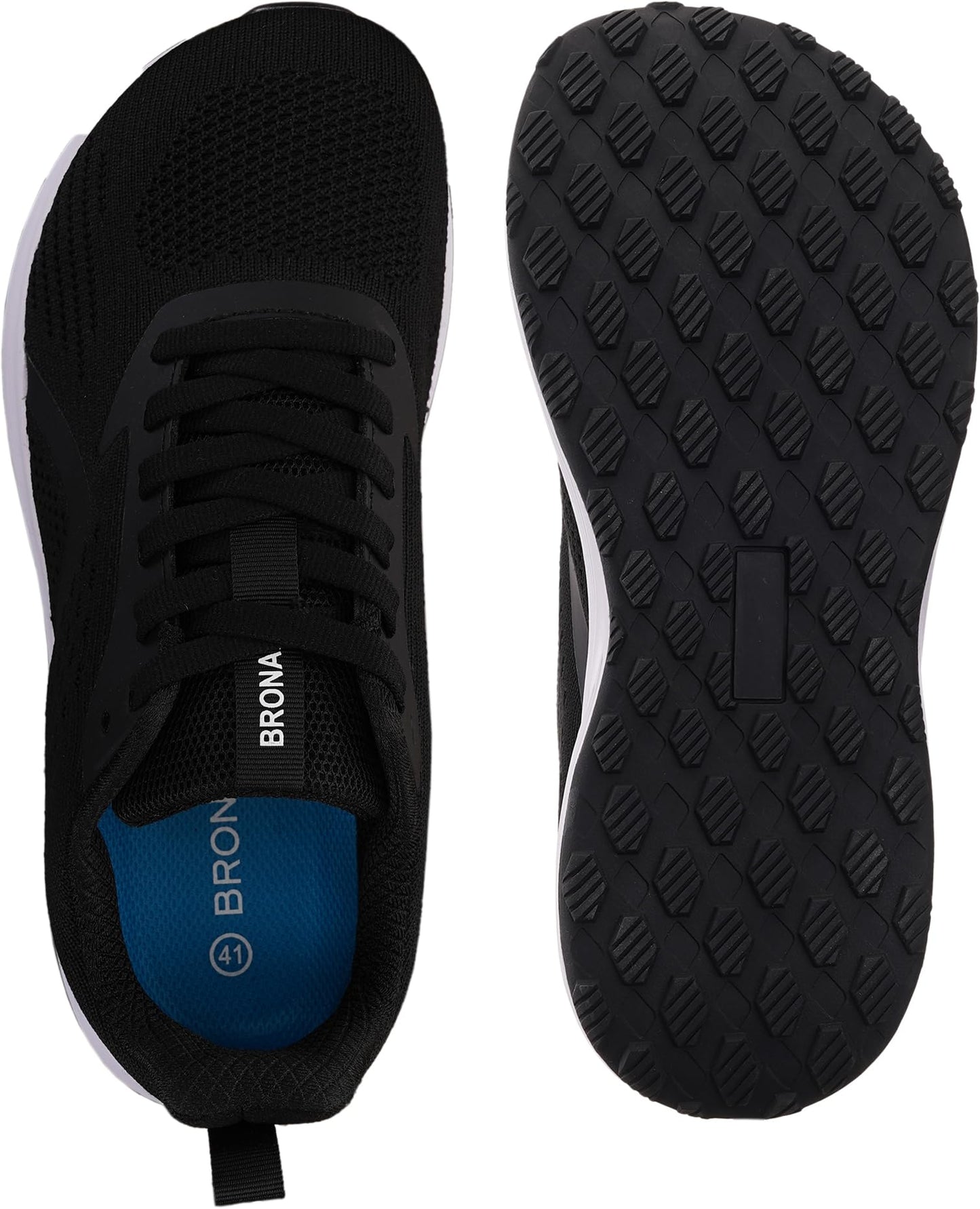 BRONAX Men's Wide Cushioned Supportive Road Running Shoes | Wide Toe Box | Rubber Outsole