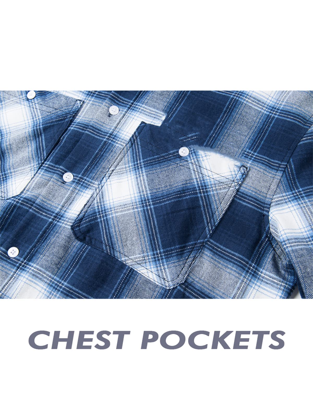 MAGNIVIT Mens Classic Plaid Long Sleeve Hooded Shirts Multi Pockets Thin Cotton Light Jacket Relaxed Fit Casual Outwear