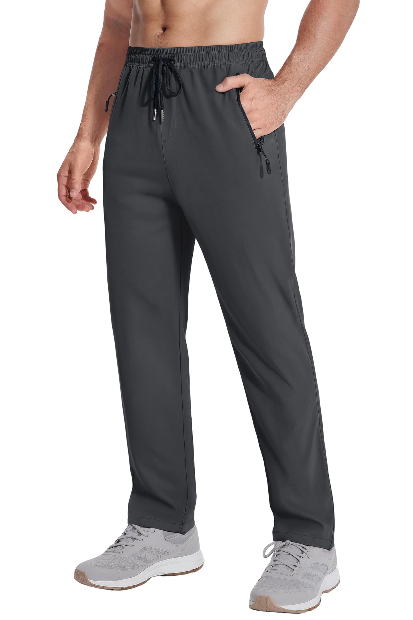 MAGNIVIT Men's Sweatpants with Zipper Pocket Lightweight Quick Dry Athletic Pants Elastic Waist Casual Jogger Gym Hiking Pant