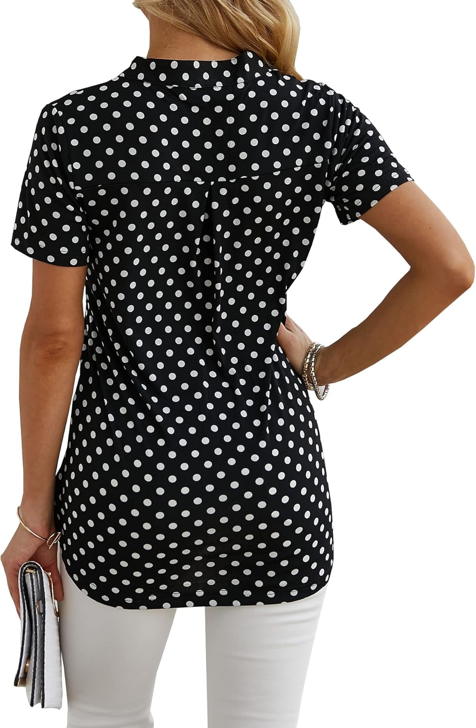 Ninedaily Tunics for Women,Summer Short Sleeve Blouses for Dressy Casual Ladies Tops Blusas De Mujer De En Oferta Stand Collar Office Work Holiday Vacation Boutique Ball Party 2025, Plus Size 2XL