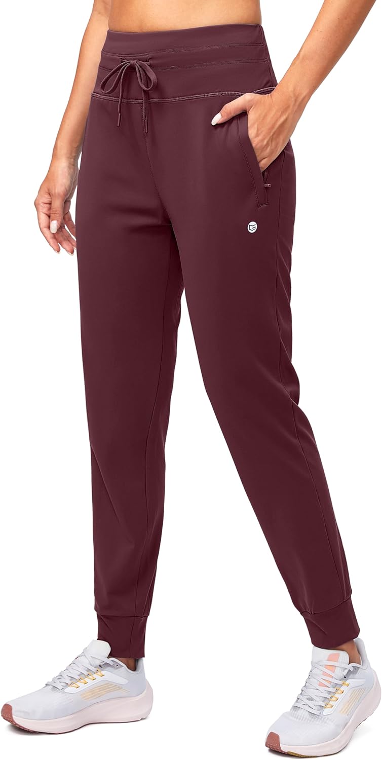 G Gradual Women's Fleece Lined Joggers High Waisted Water Resistant Thermal Winter Sweatpants Running Hiking Pockets