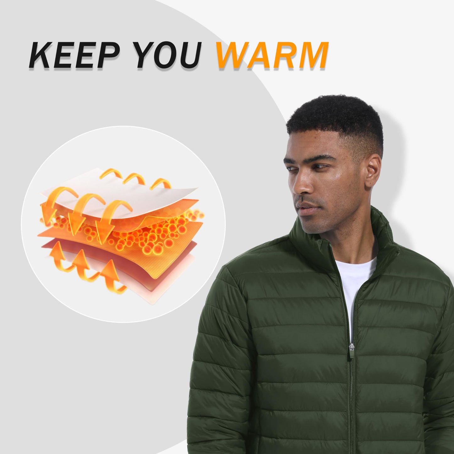 MAGNIVIT Men's Puffer Jackets Lightweight Warm Winter Coat Water-Repellent Windbreaker Insulated Quilted Packable Jacket