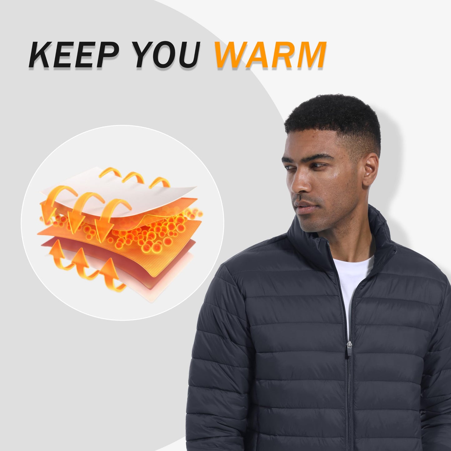 MAGNIVIT Men's Puffer Jackets Lightweight Warm Winter Coat Water-Repellent Windbreaker Insulated Quilted Packable Jacket